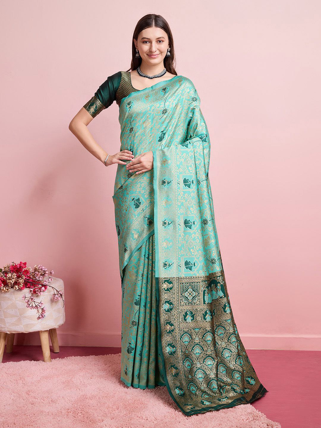 Shreyansh creation Woven Design Zari Banarasi Saree