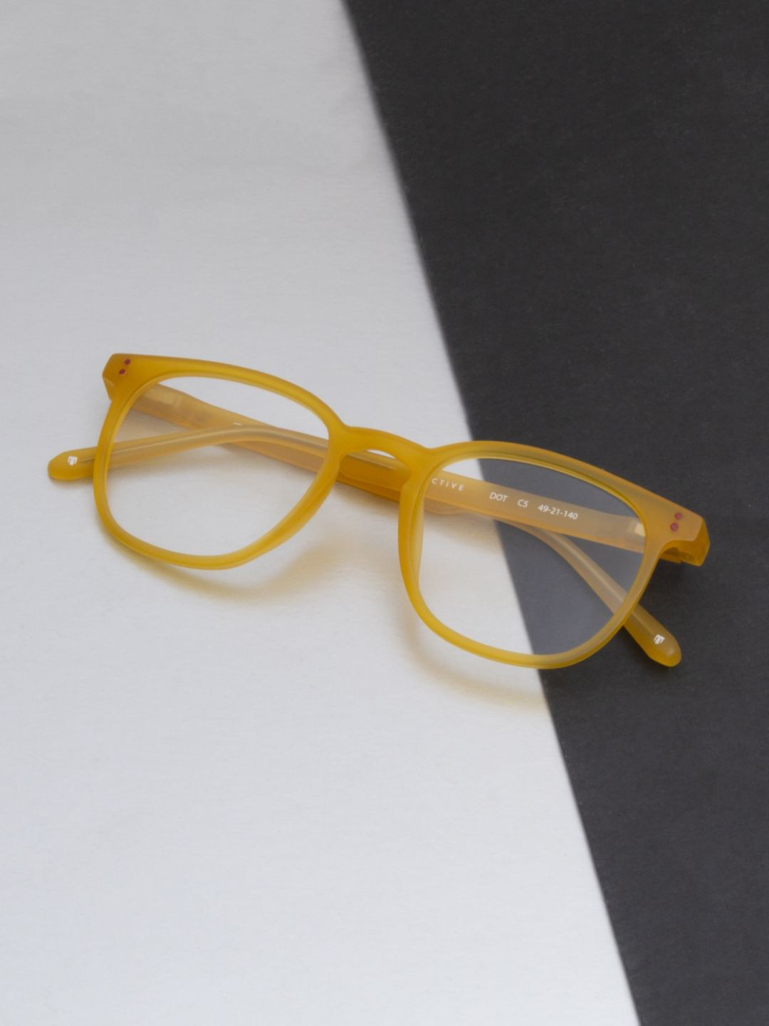 Ted Smith Dot Unisex Yellow Full Rim Square Frames