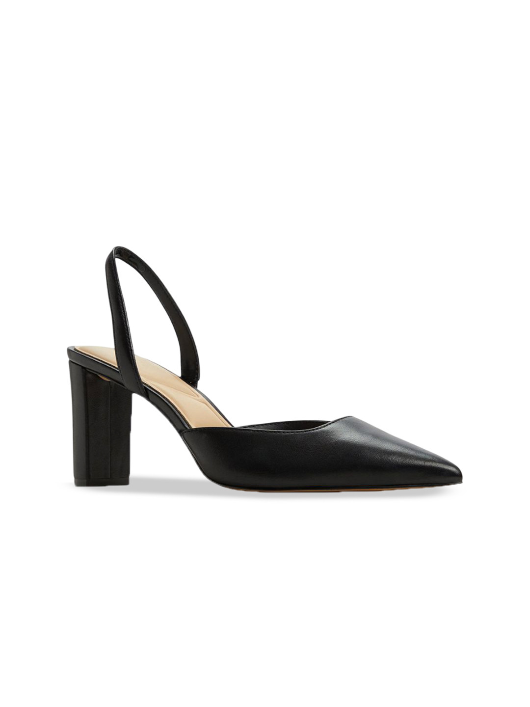 ALDO OLAELDAN Women Leather Pointed Toe Block Heel Pumps