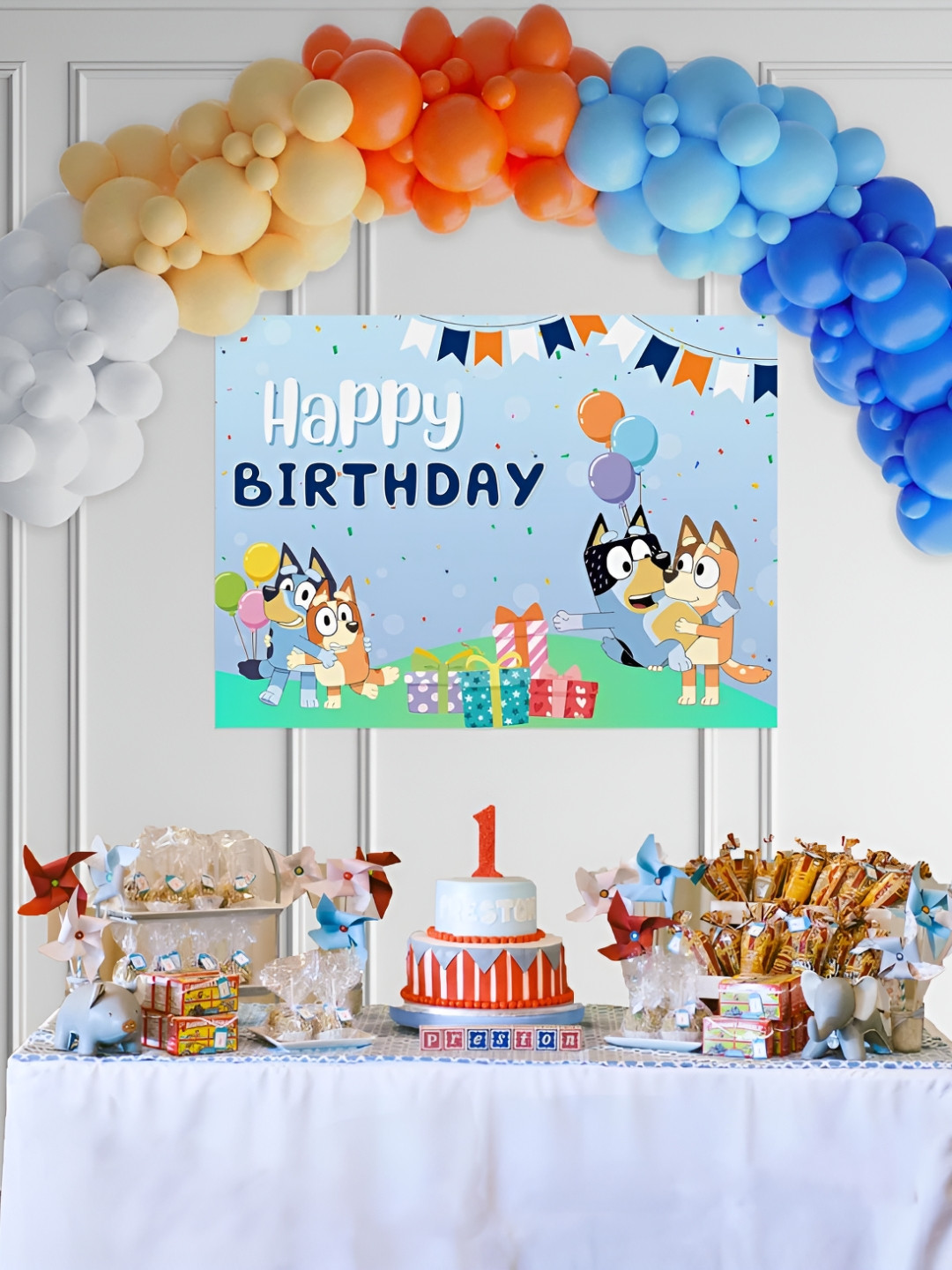 Special You Blue & White 53 Pieces Birthday Festive Decor
