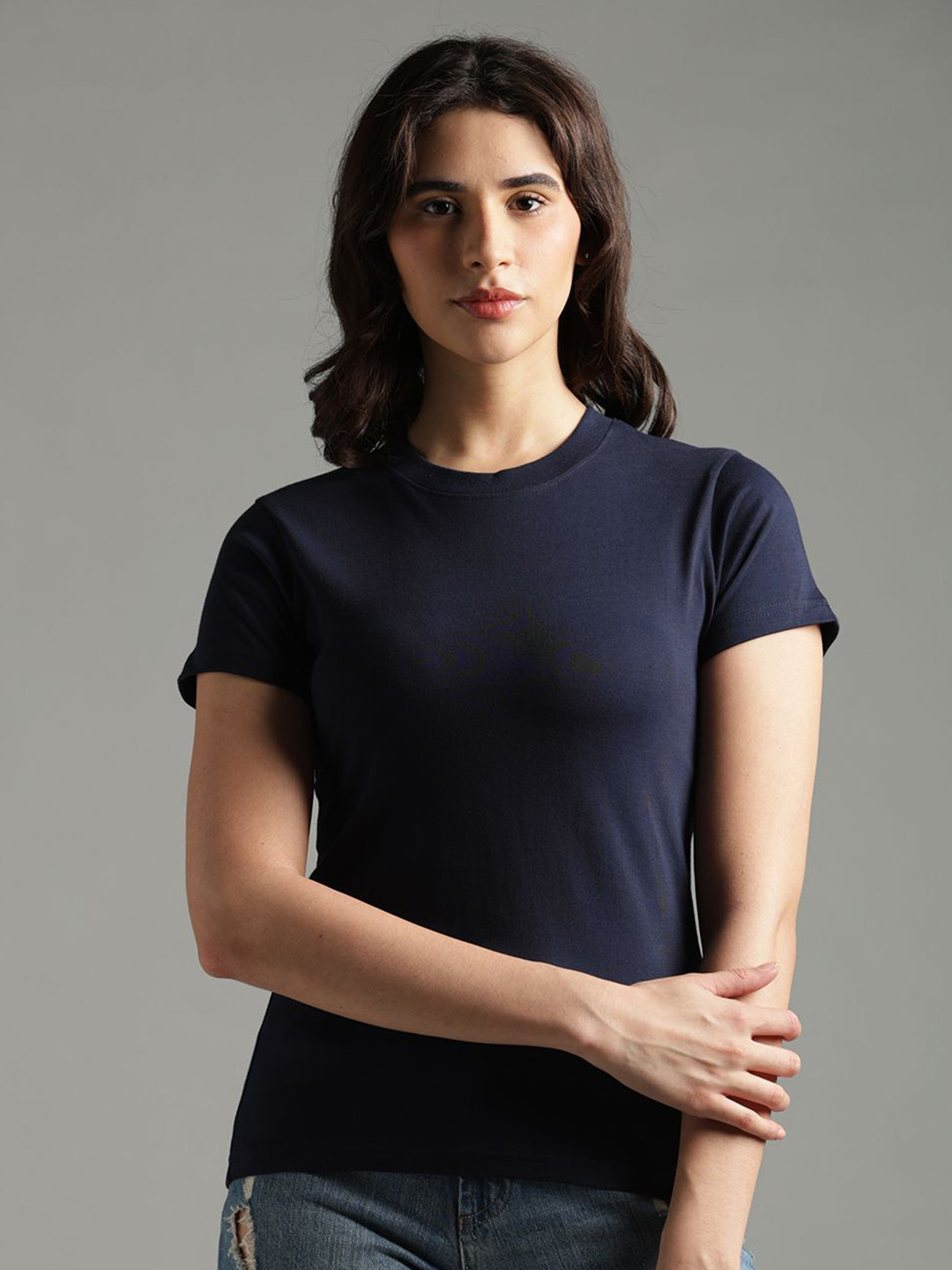 String Scape Women Pure Supima Cotton Crew Neck T-Shirt