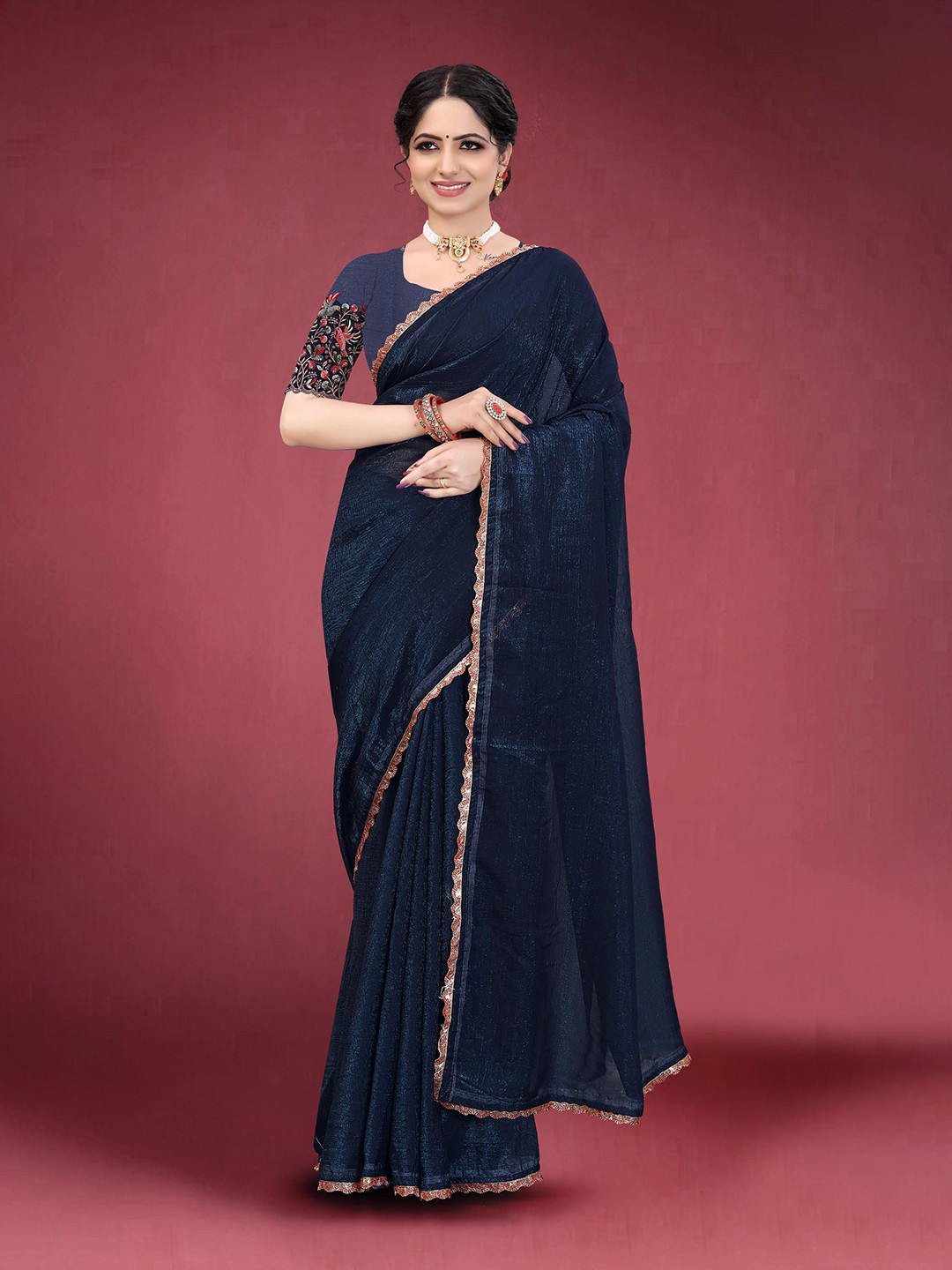 Kandora Soft Saree With Unstiched Embroidered Blouse Piece