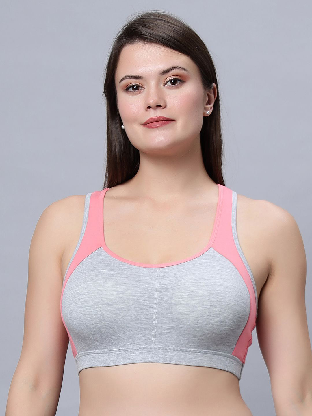 In Care Full Coverage Non padded Cotton T-strap Sports Bra