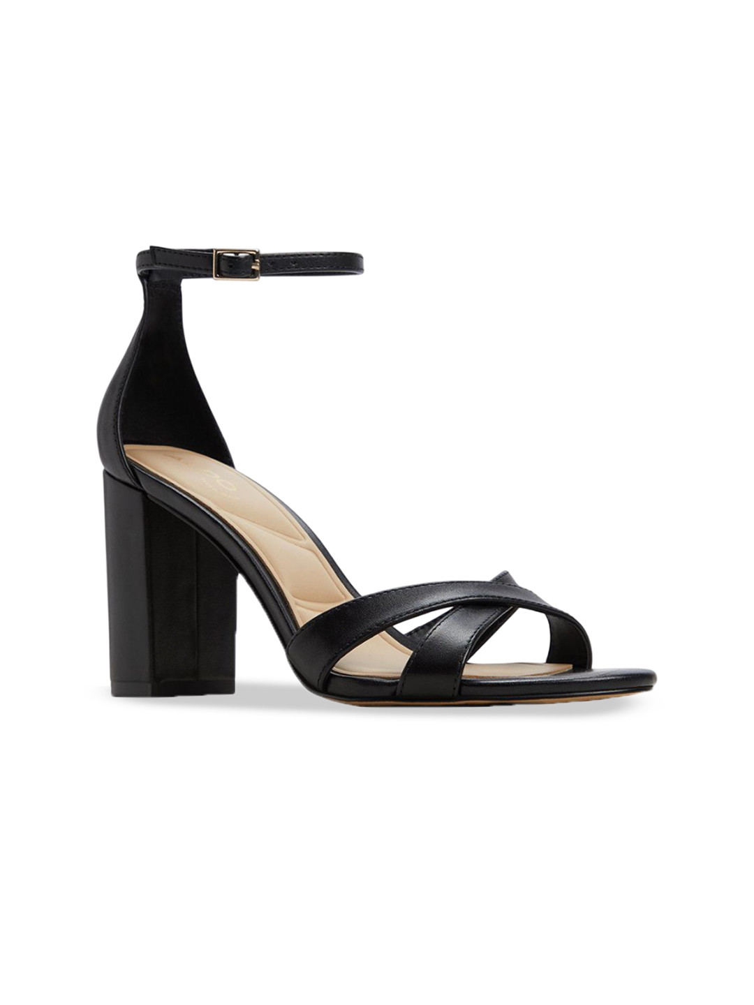ALDO Women Leather Block Heel Sandals with Buckles