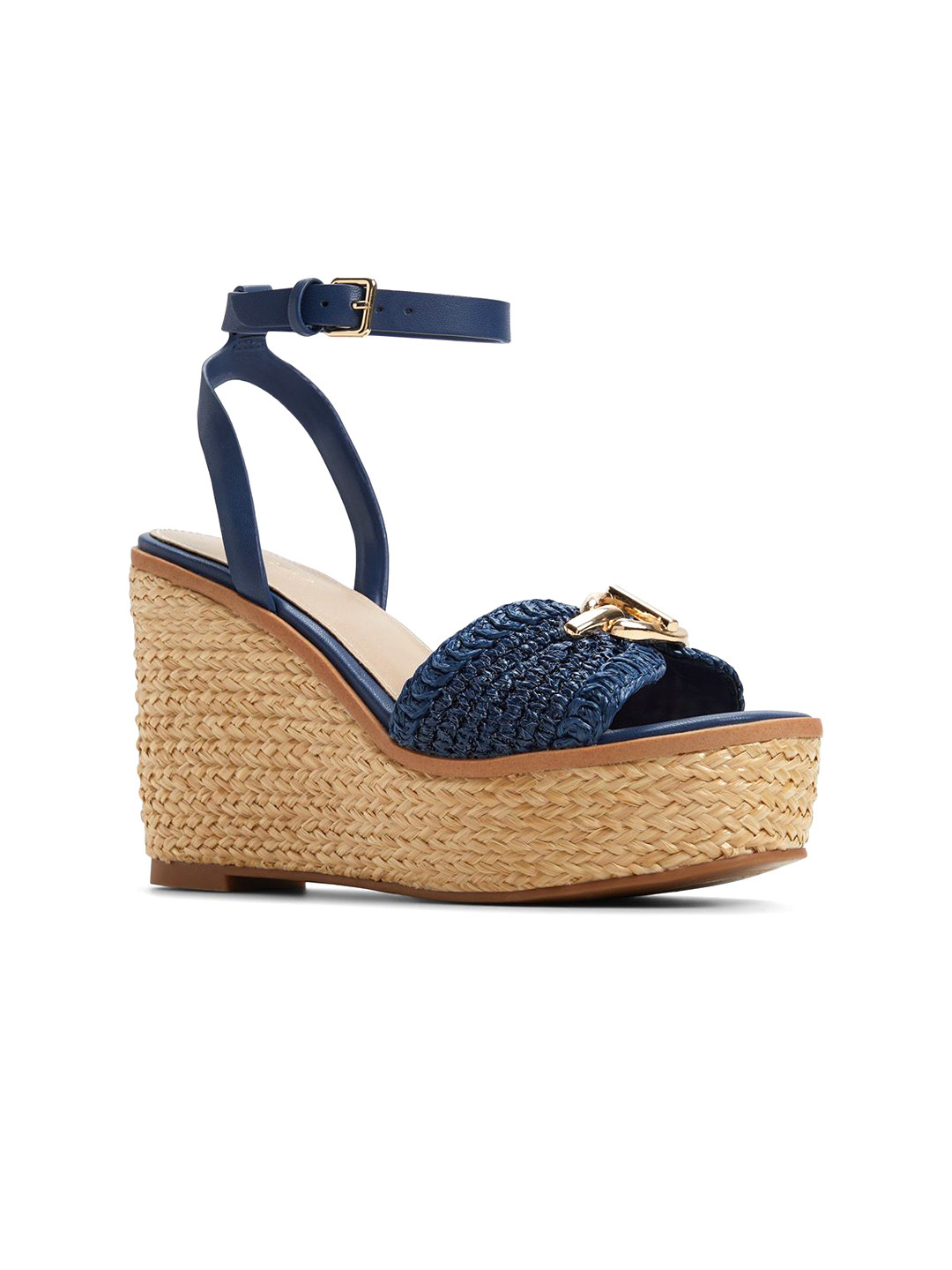ALDO Women Woven Design Wedge Sandals with Buckle