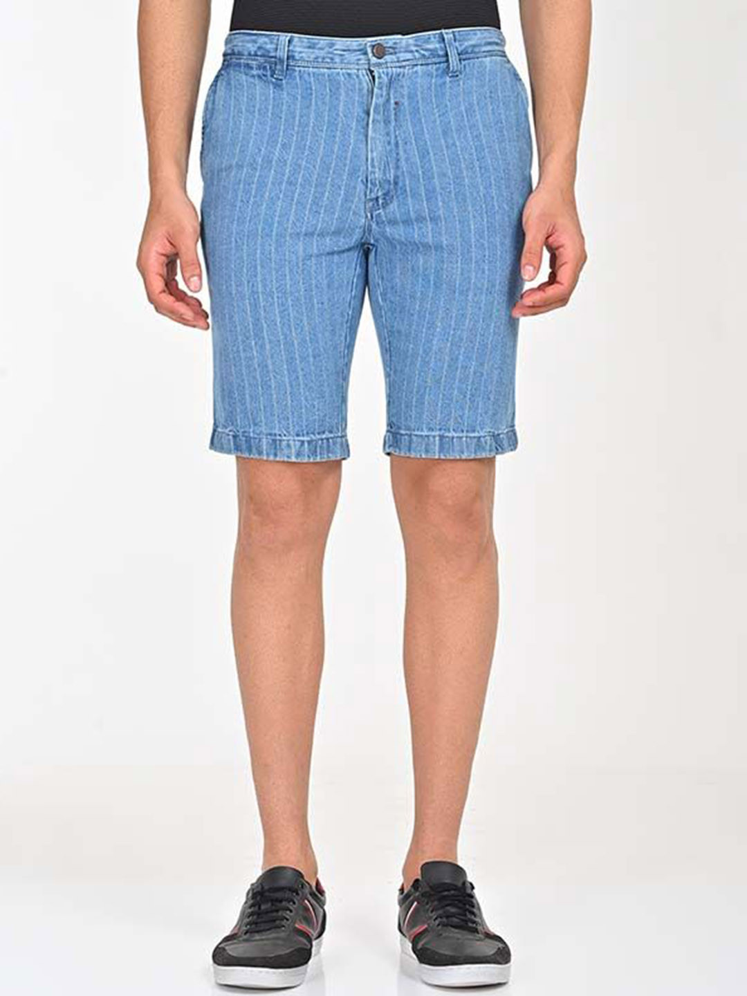 Indian Terrain Men Striped Slim Fit Technology Shorts