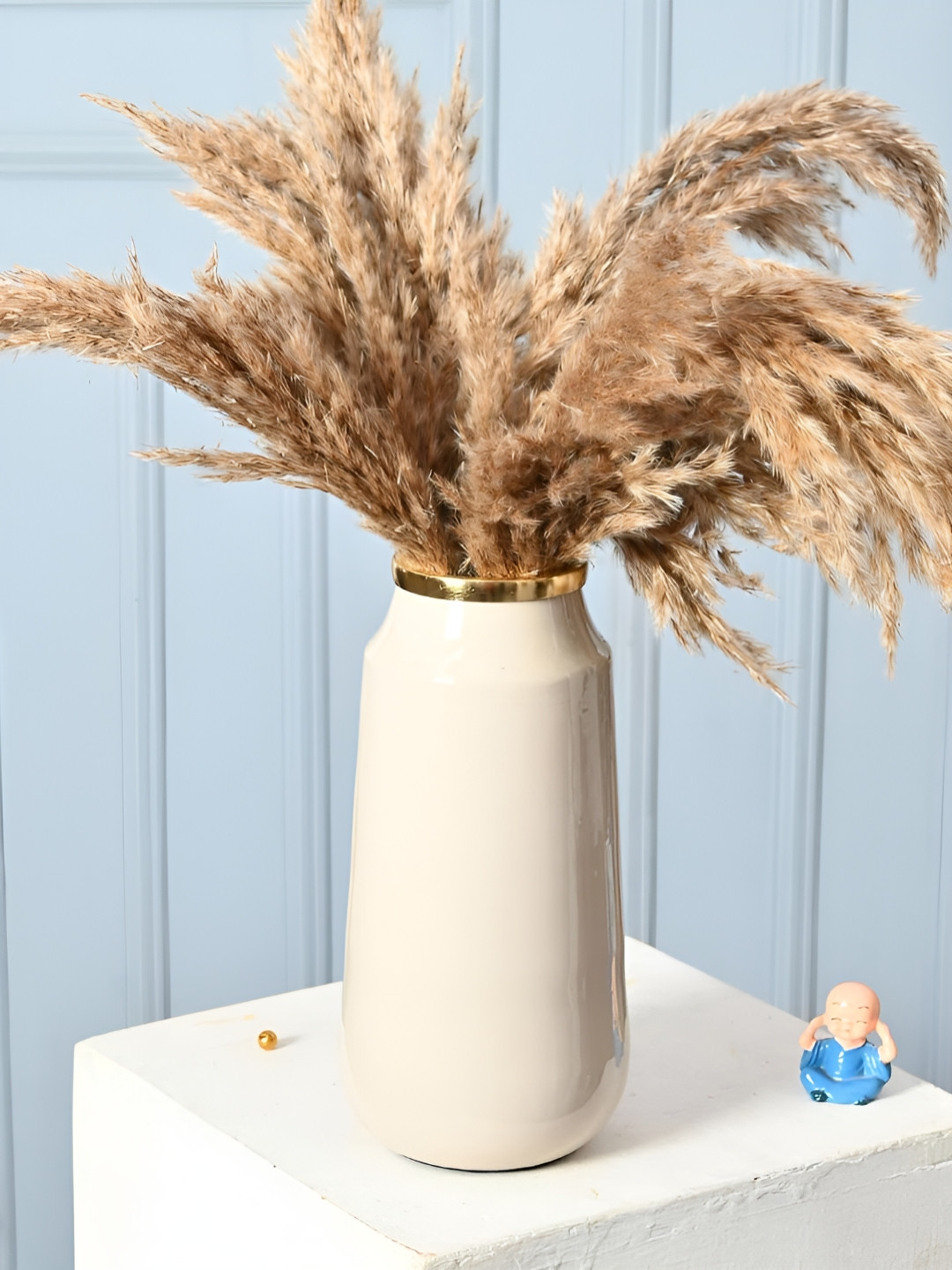 CraftVatika White Metal Flower Vase