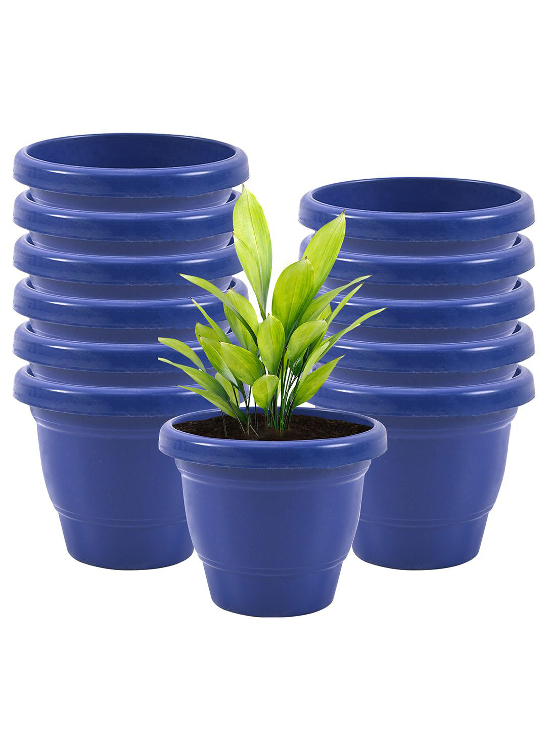 Kuber Industries Blue 12 Pieces Versatile & Sturdy Flower Planters
