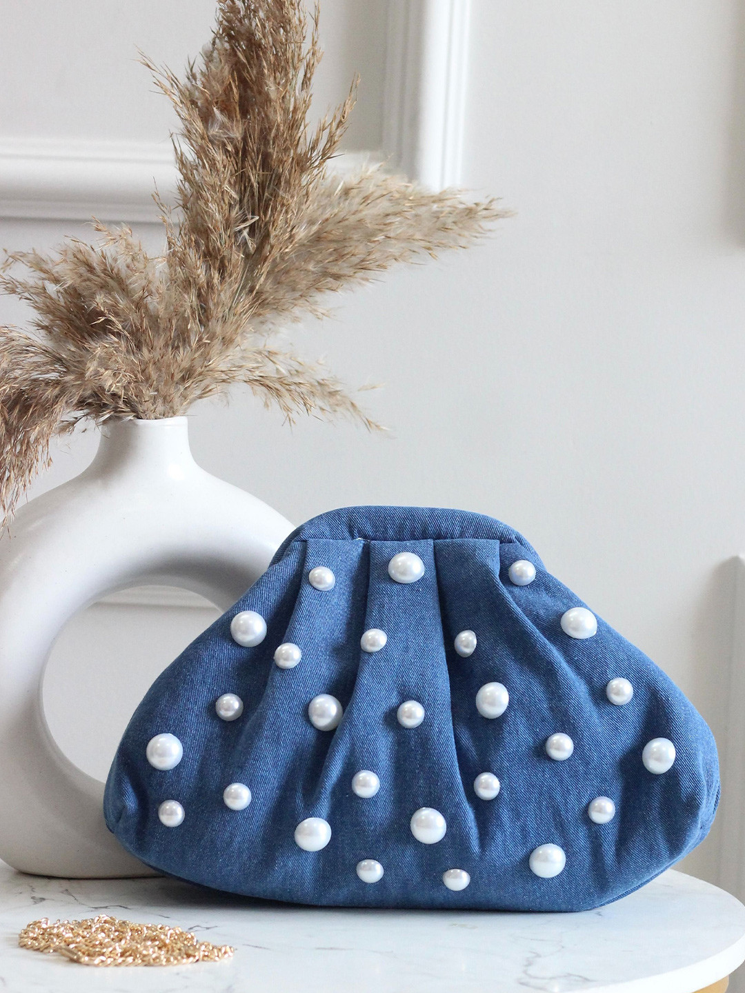 BOXWISH BY BHUMIKA Blossom Elegance Embellished Purse Clutch