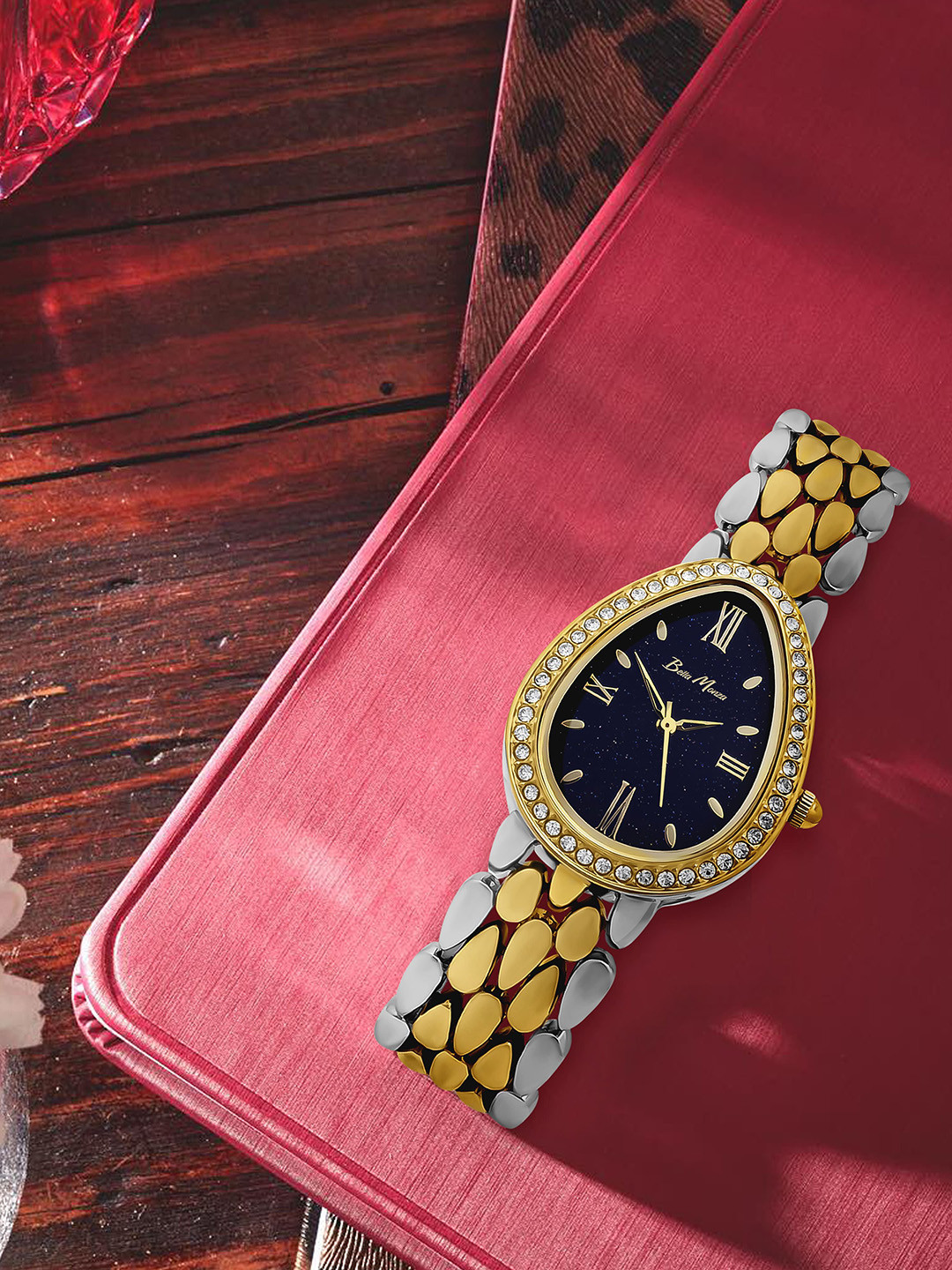 Bella Monza Women Dial & Stainless Steel Style Straps Analogue Watch AA_SilverGold_Black