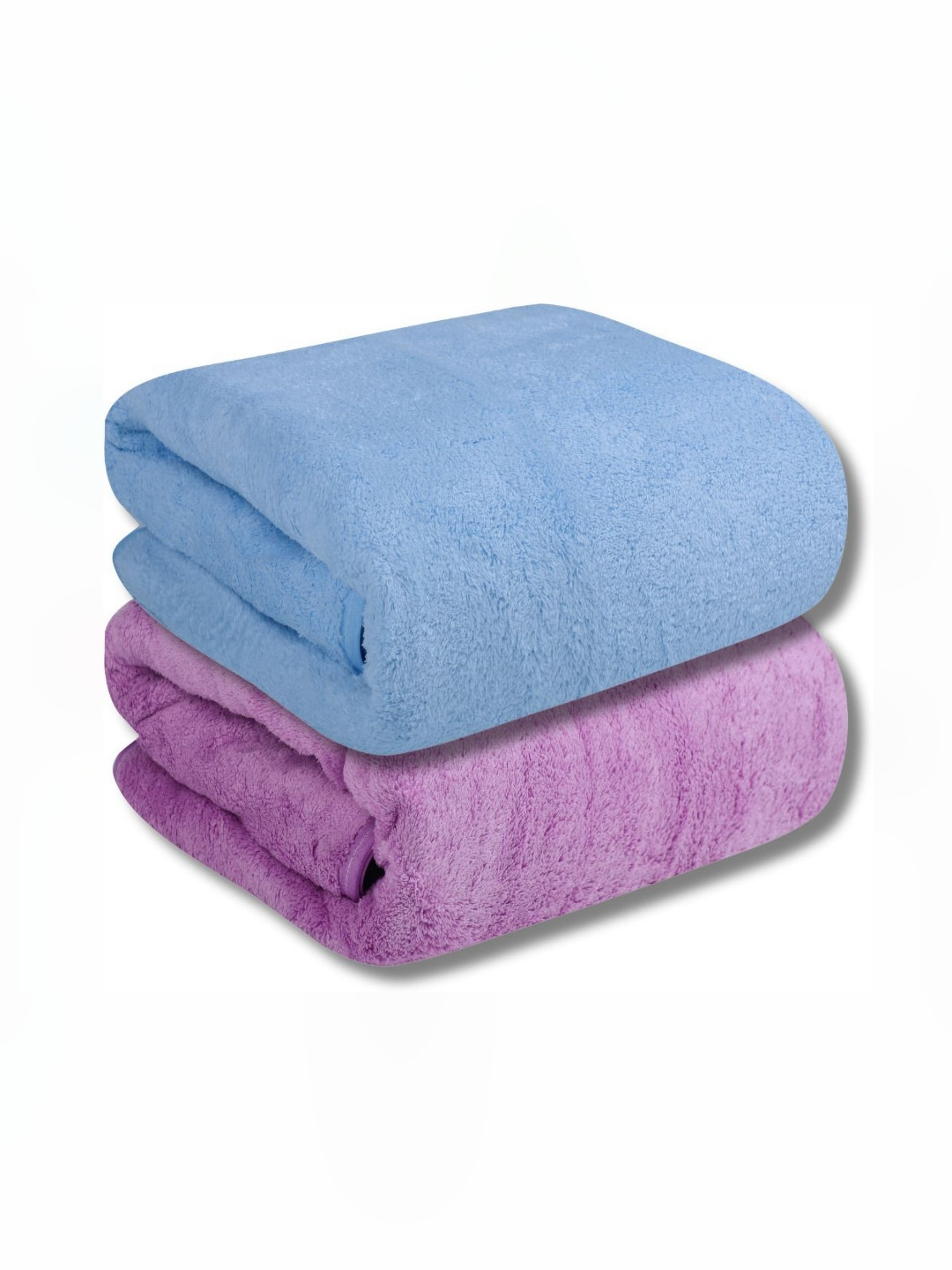 Fezora Purple 2 Pieces Microfiber 500 GSM Bath Towel