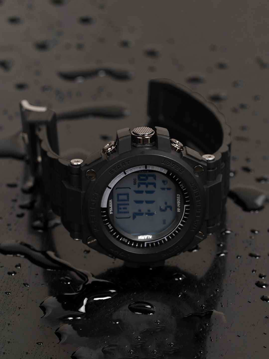 FELIZER Men Textured Dial & Straps Digital Watch H9053-LSKA-FullBlk