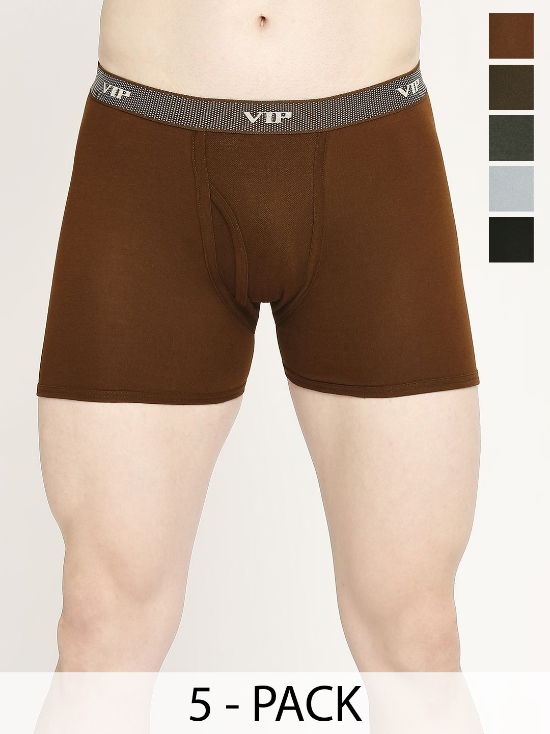 VIP Men Pack Of 5 Assorted Cotton Long Trunks VP-MI-TR-FRESH-10P-FM-PO5-95
