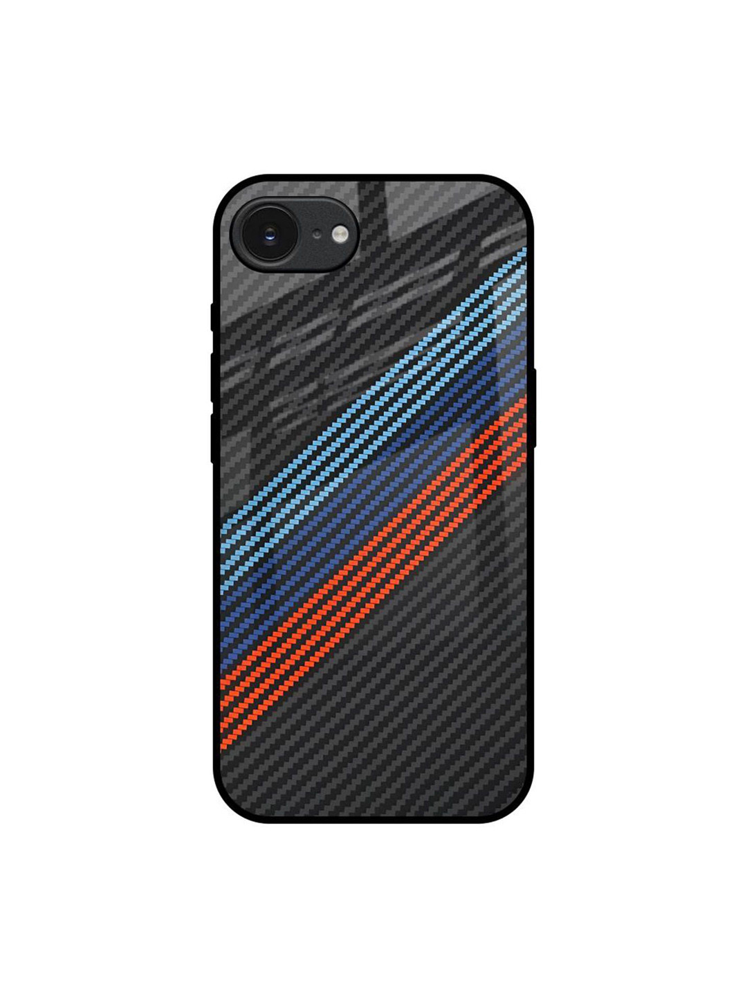 QRIOH Carbon Inspired Geometric Apple iPhone 16e Impact Resistant Back Case