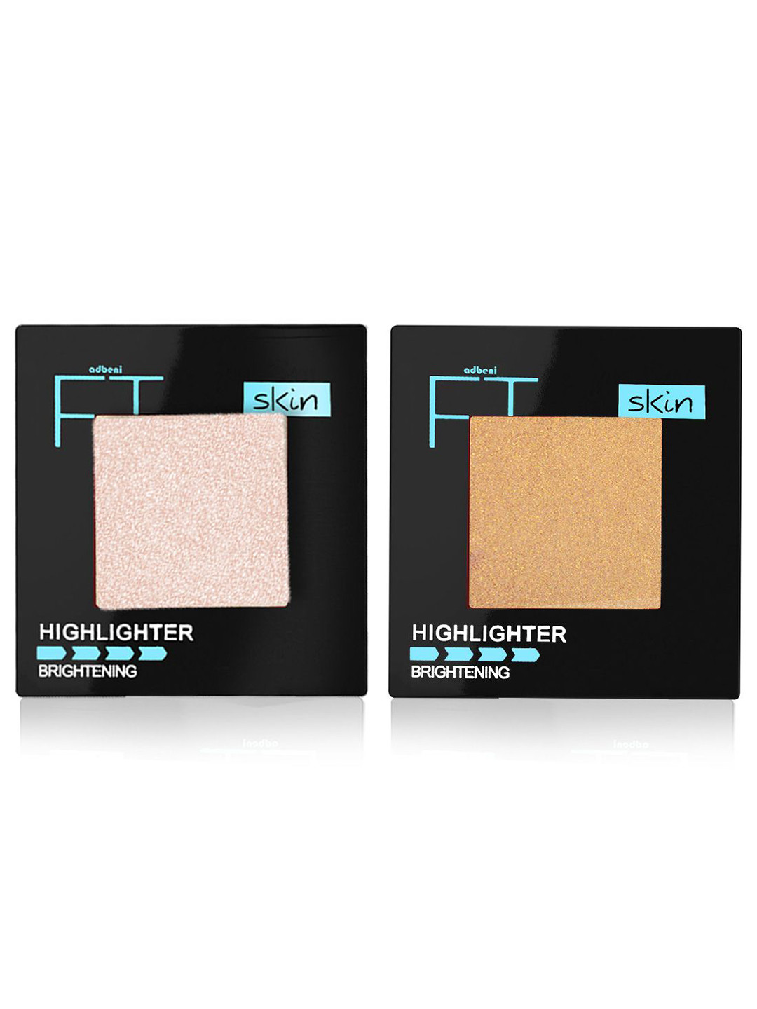 Adbeni Set Of 2 Imported Color & Strokes Baked Highlighter - Shade - 03 - 04