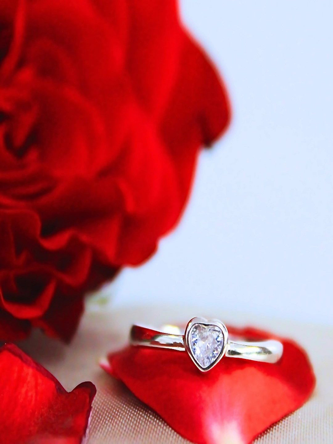 Silver Chest 925 Pure Sterling Silver Cubic Zirconia Studded Adjustable Finger Ring