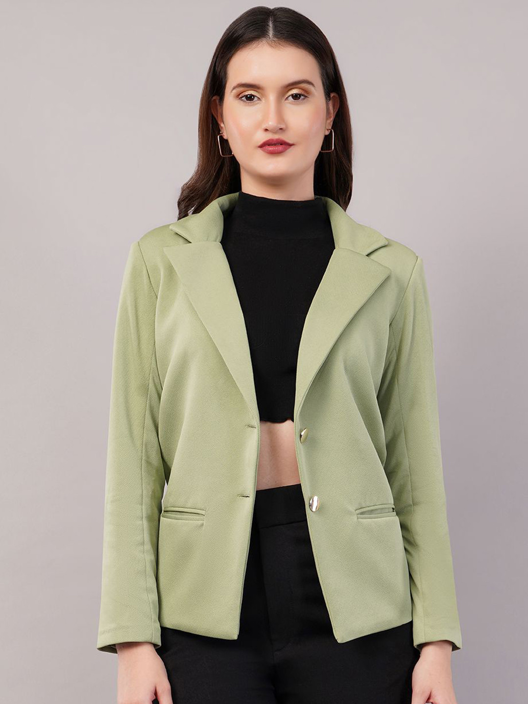 Purple State Slim-Fit Single Breasted Formal Blazer
