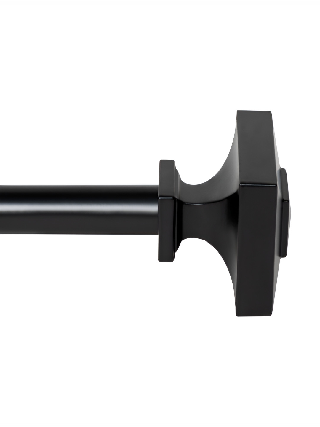 Deco Window Black Matte Wall Mounted Adjustable Curtain Rod & Bracket