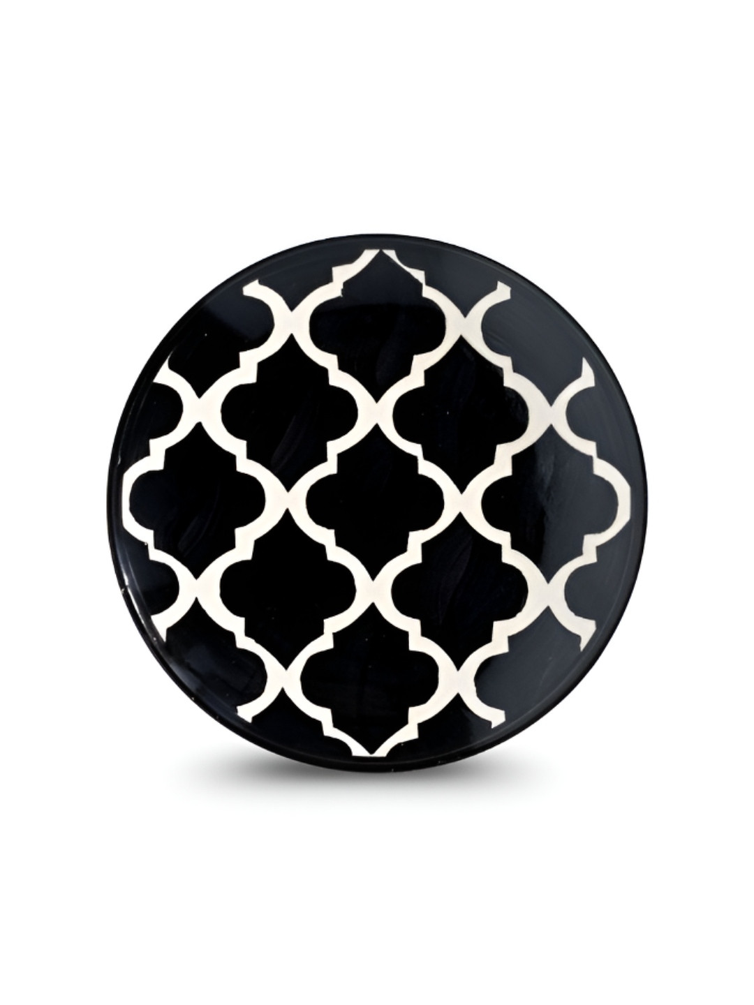 YELONA Black And Cream Ceramic Dishwasher and Microwave Safe Round Plates