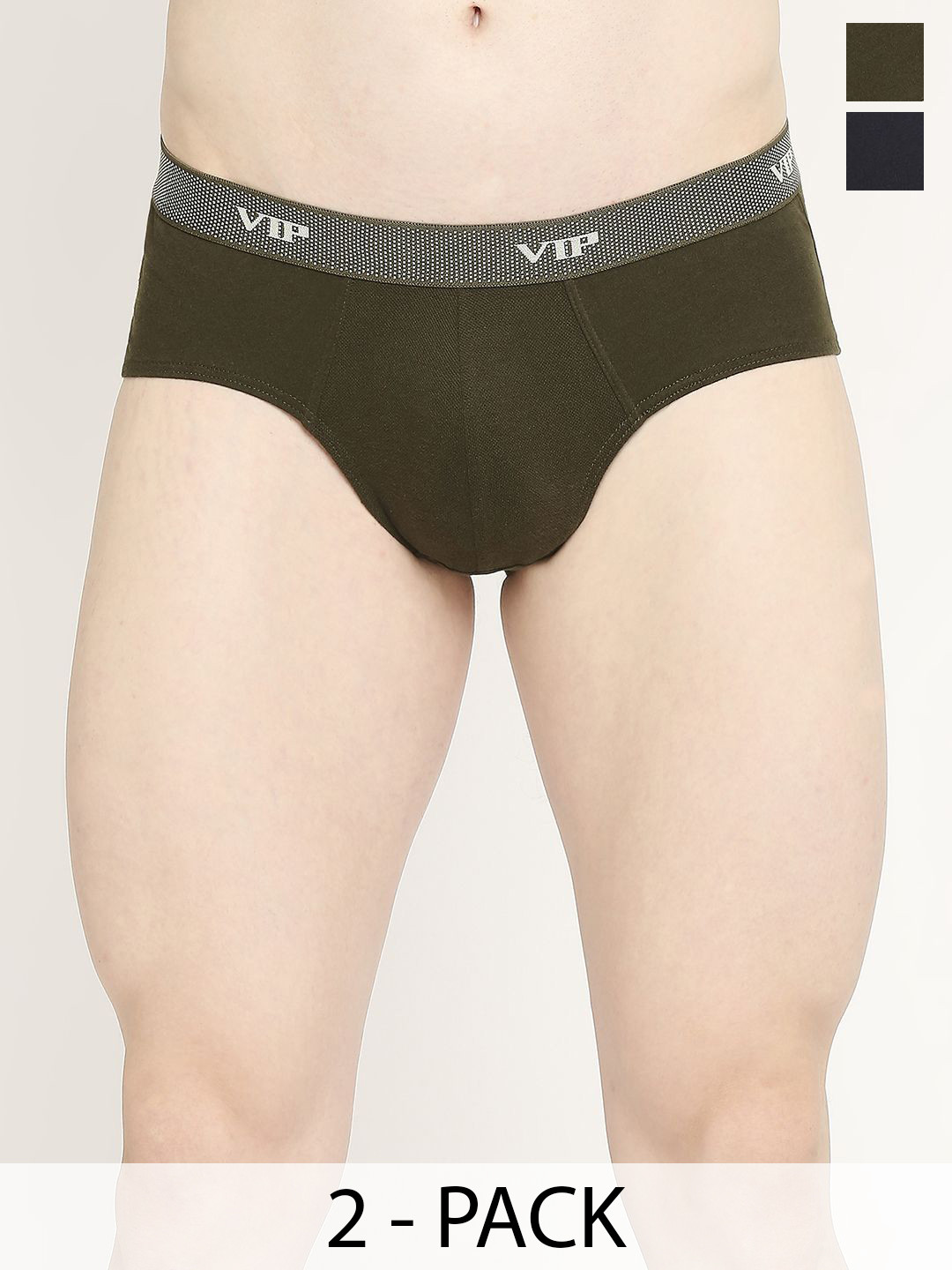 VIP Pack Of 2 Mid-Rise Anti-Microbial Basic Briefs
