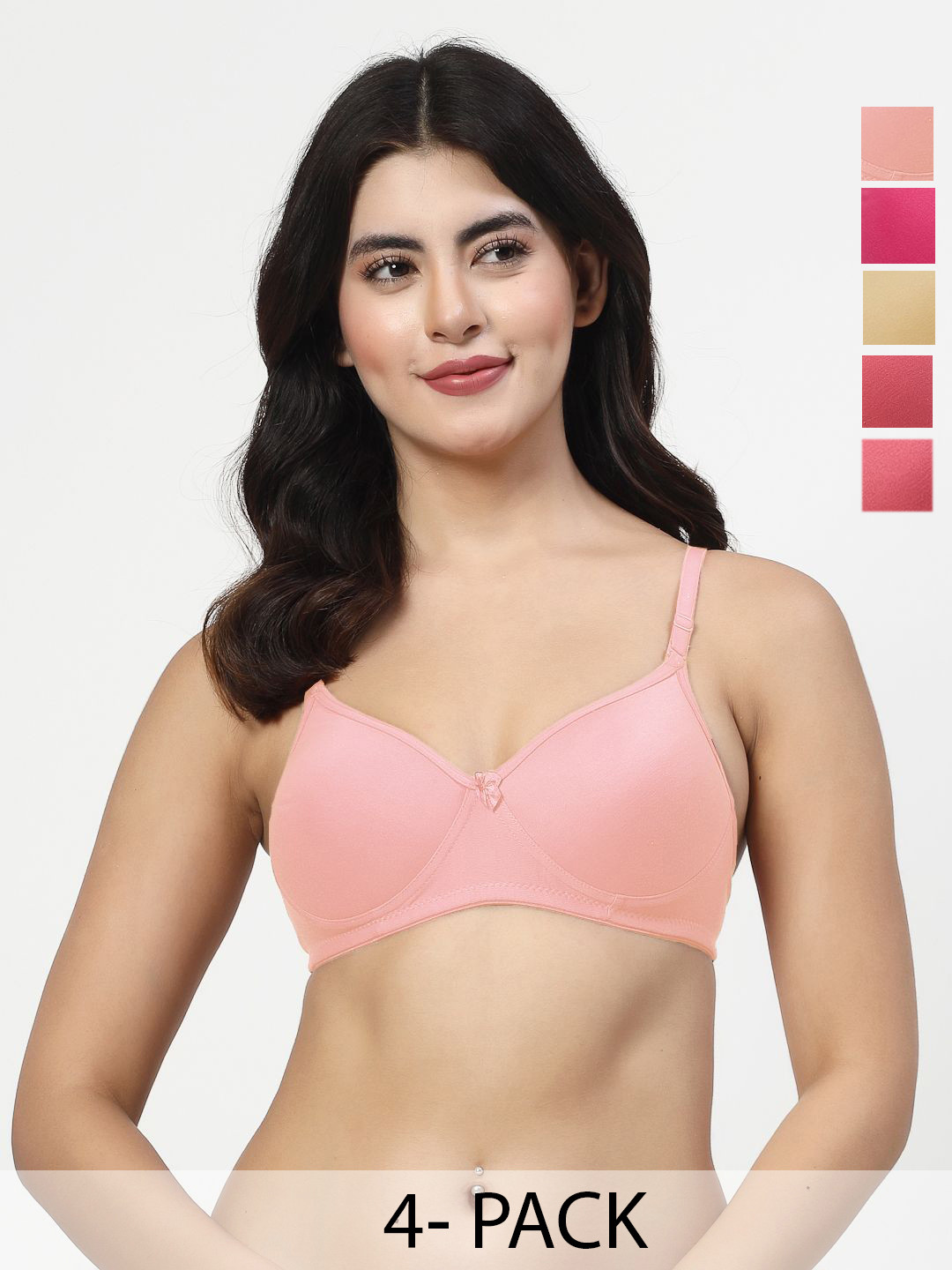 LILY Maofcigam Pack Of 5 Full Coverage Heavily Padded Seamless T-shirt Bra