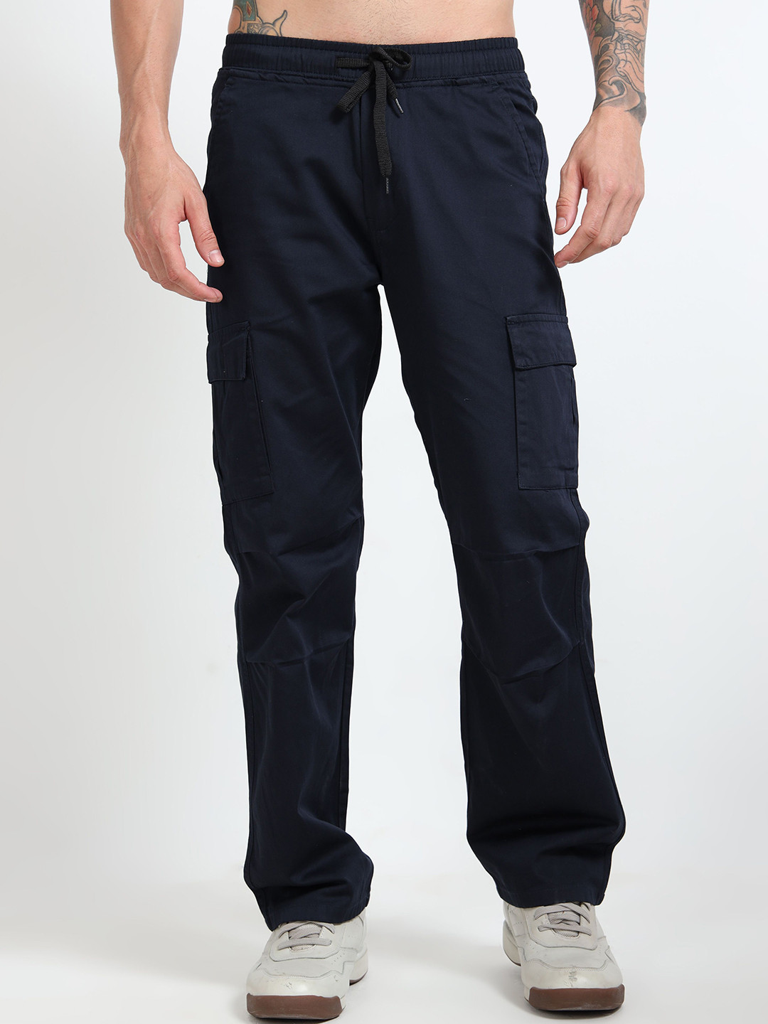 U.S. PITCHERS Men Loose Fit High-Rise Cargos