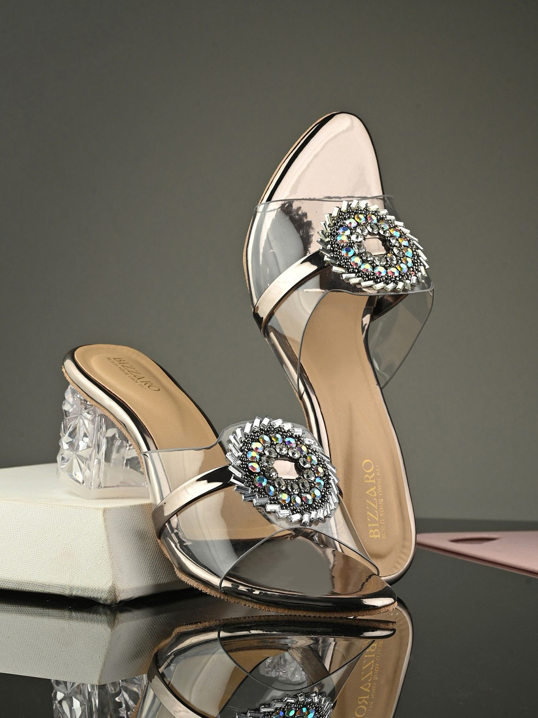 BIZZARO Women Embellished Open Toe Block Sandals