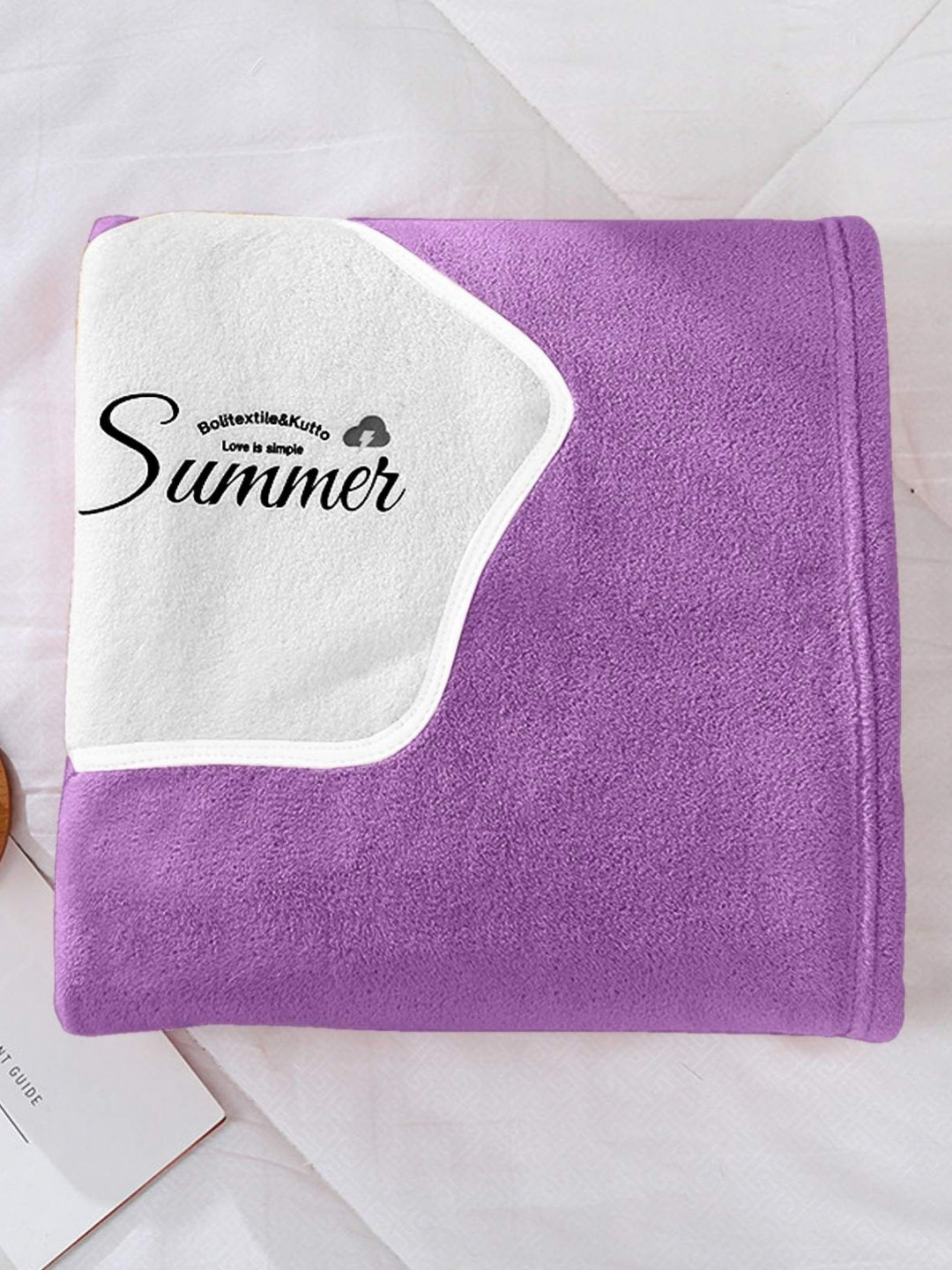 HOUSSE Star_BT Purple Solid Microfibre Slip-On Midi Bath Wrap-XL