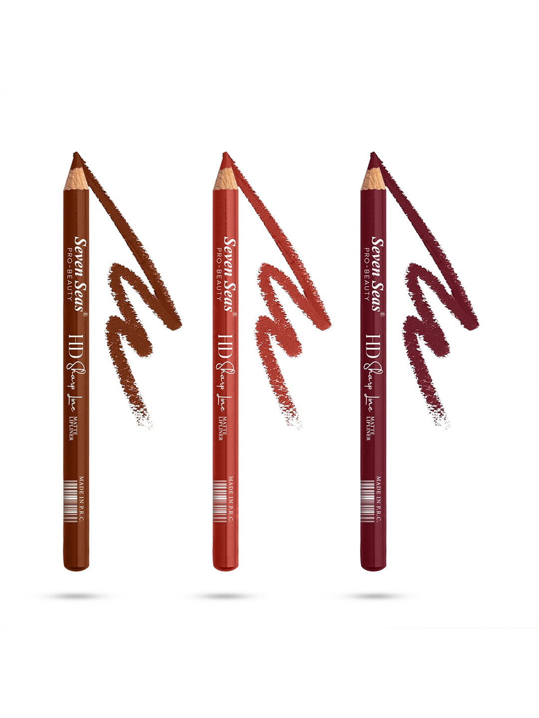 Seven Seas Set Of 3 HD Sharp Line Matte Lip Liner - Shade 01-02-03