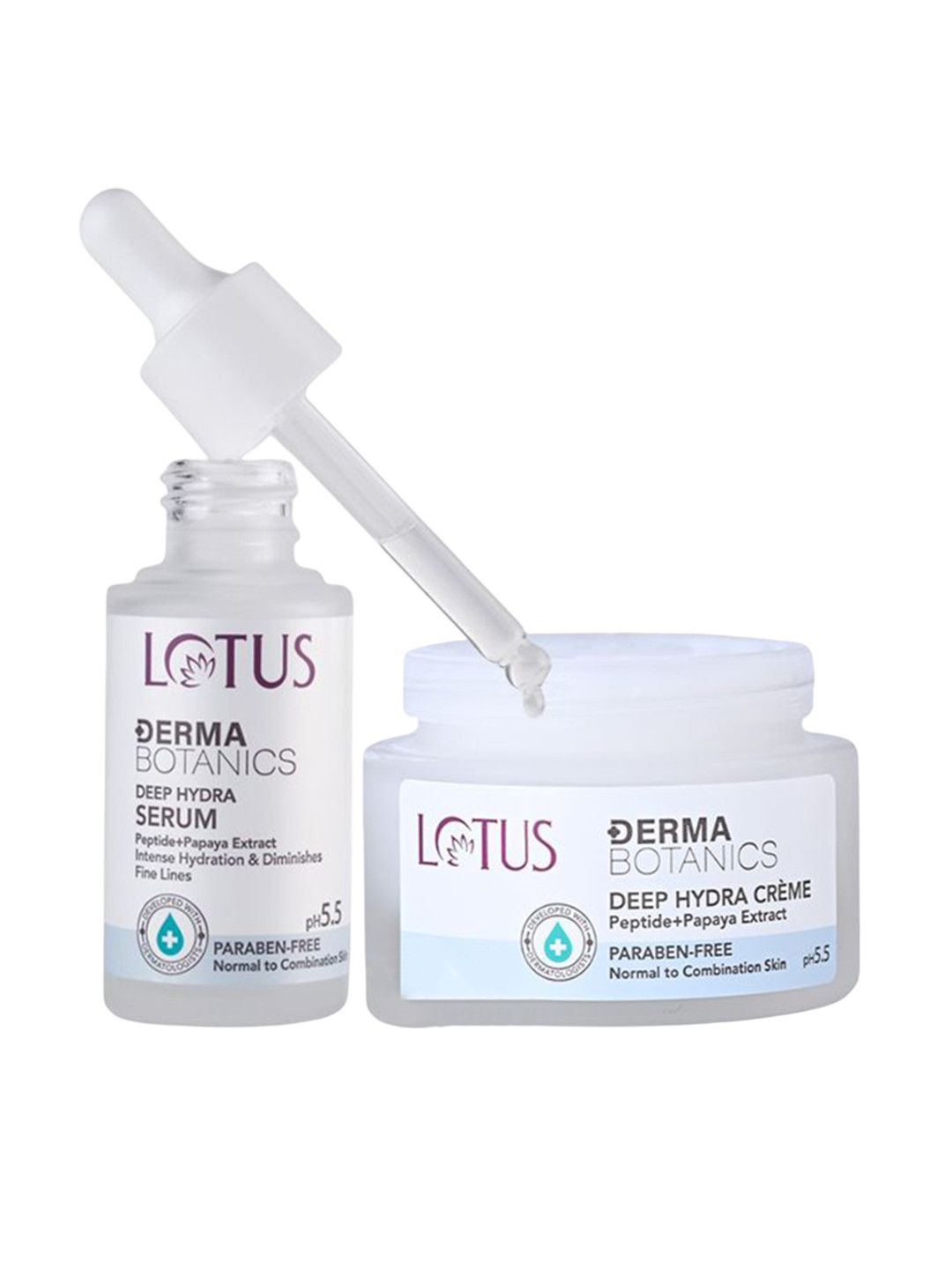 Lotus Herbals Set Of 2 DermaBotanics Deep Hydra Crme - 50 g & Deep Hydra Serum - 28 ml