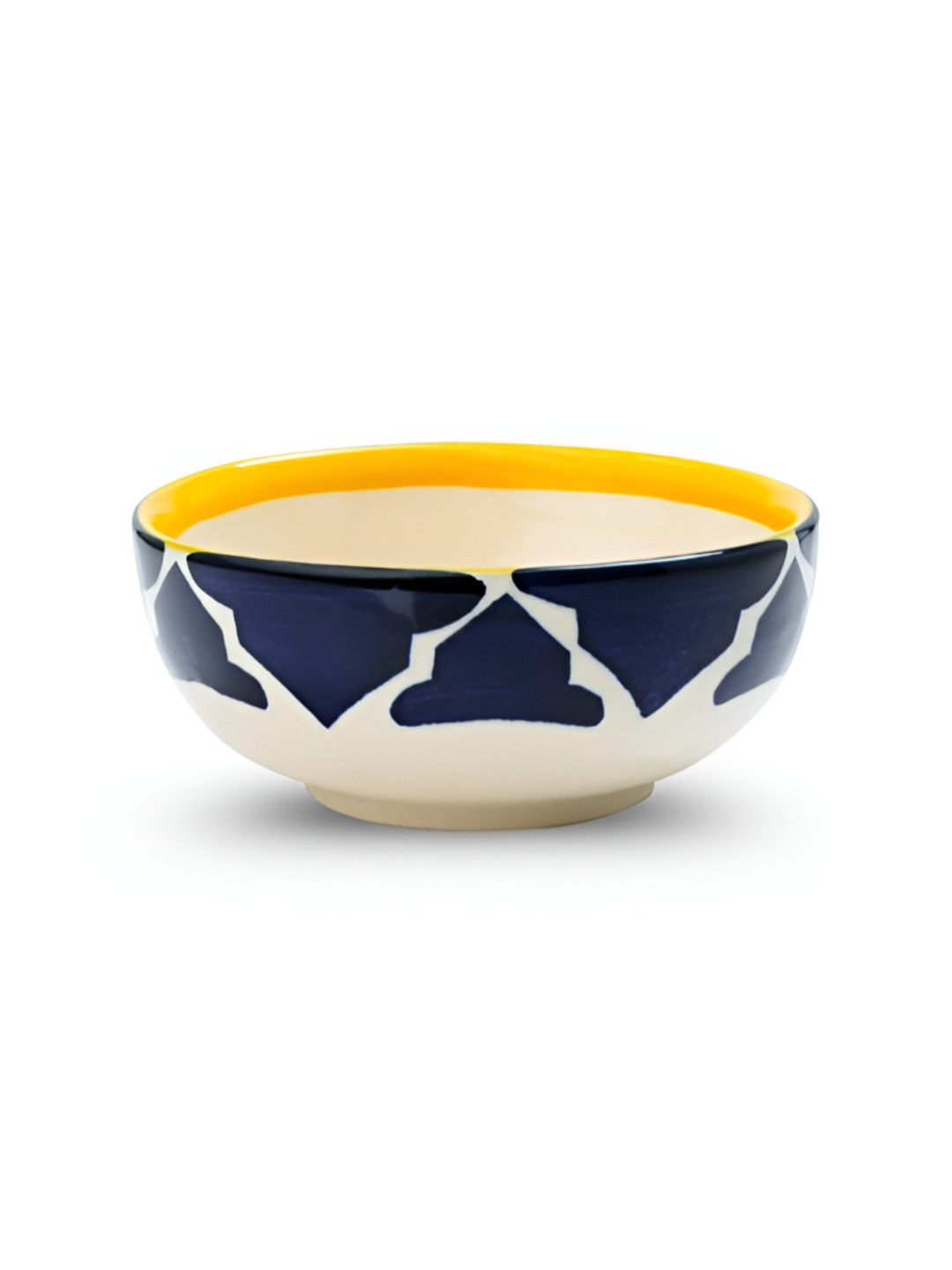 YELONA Blue And Cream Ceramic Dishwasher and Microwave Safe Serving Bowl