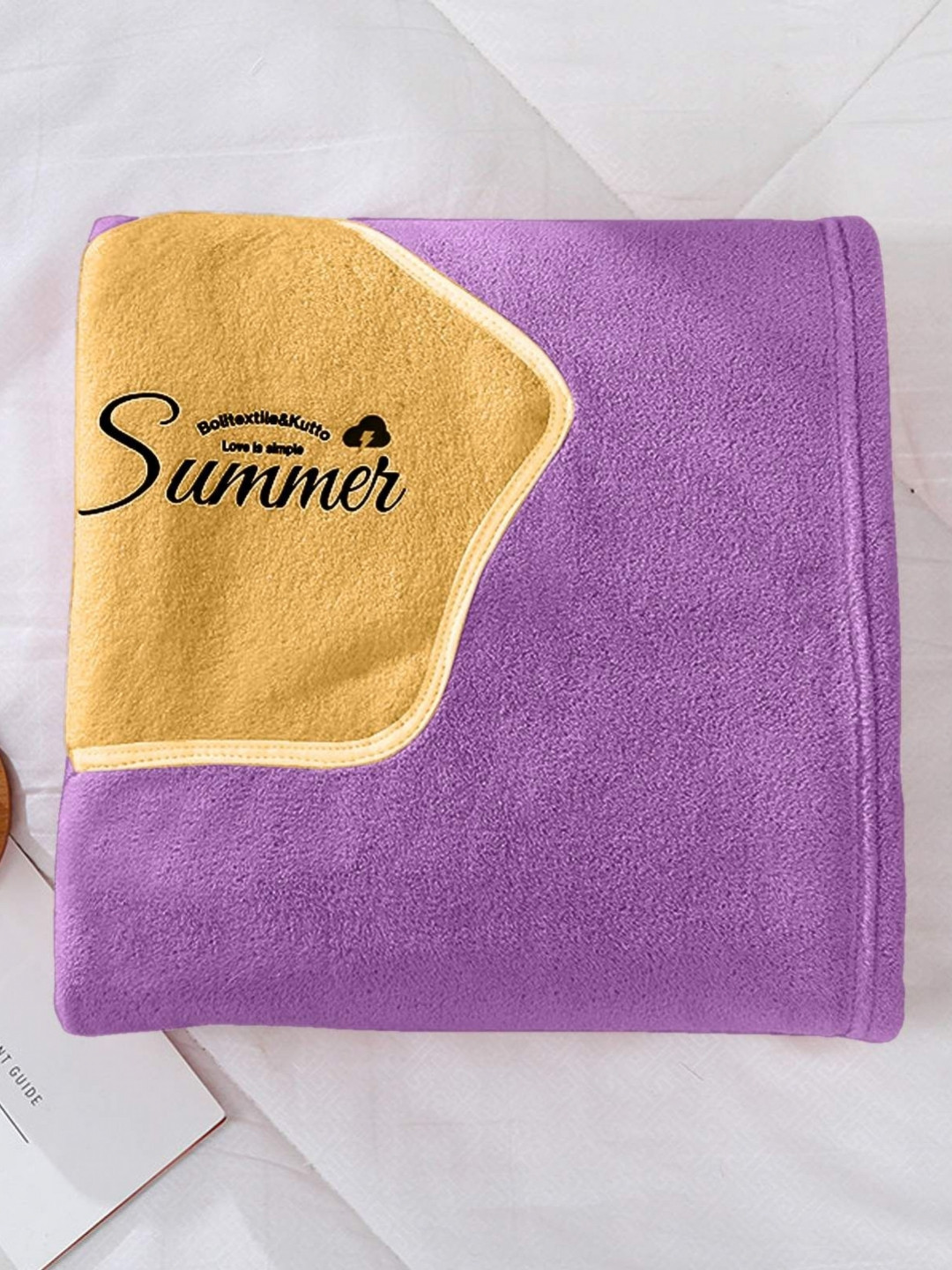 HOUSSE Star_BT Purple Solid Microfibre Slip-On Midi Bath Wrap-XL