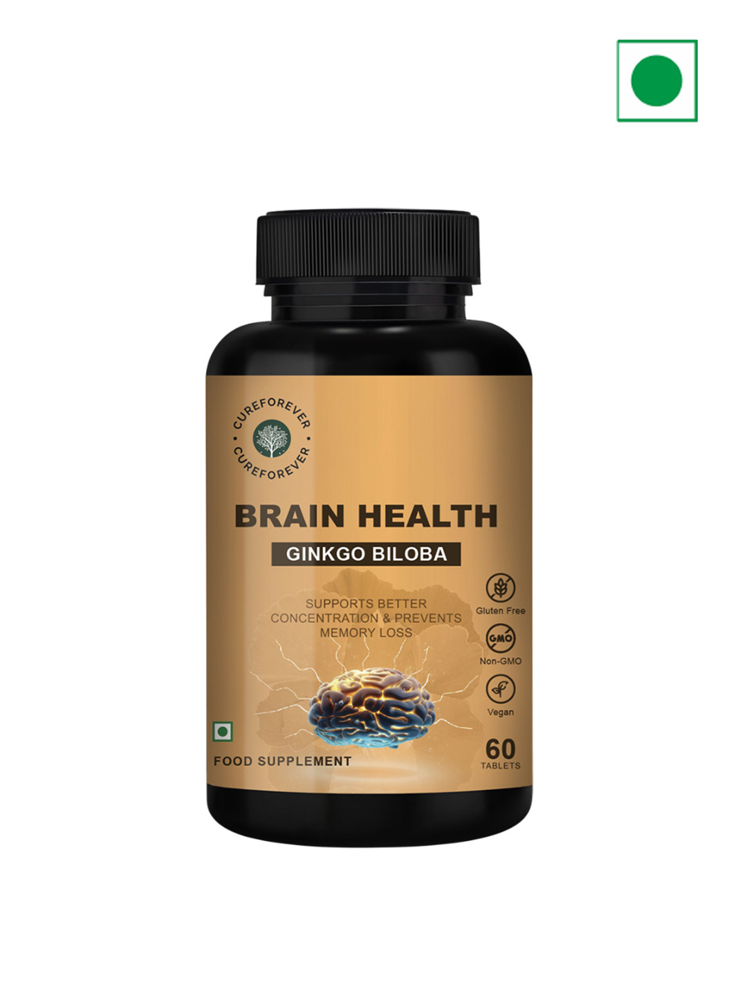 CureForever Ginkgo Biloba Brain Health 240mg Tablets - 60 Tablets