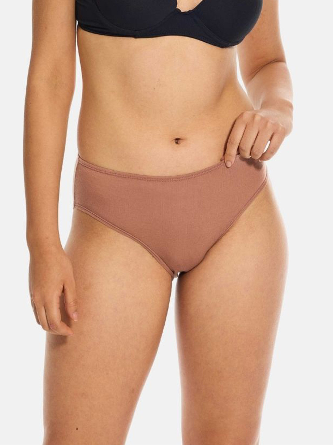 Butt-Chique Stretch Tencel Hipster Panty Brief Full Back Coverage, Mid-Rise Brief