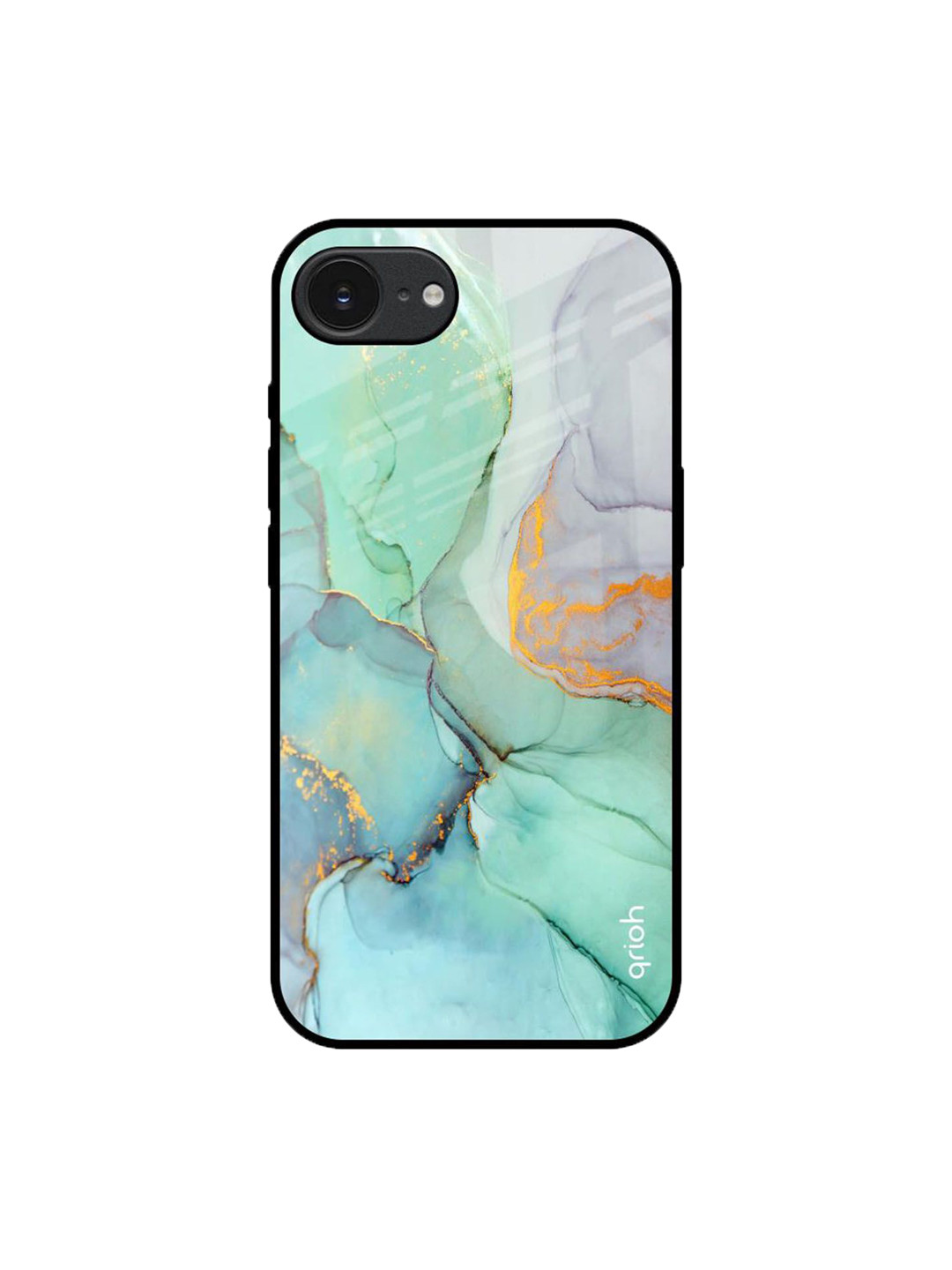 QRIOH Green Marble Apple iPhone 16e Impact Resistant Back Case