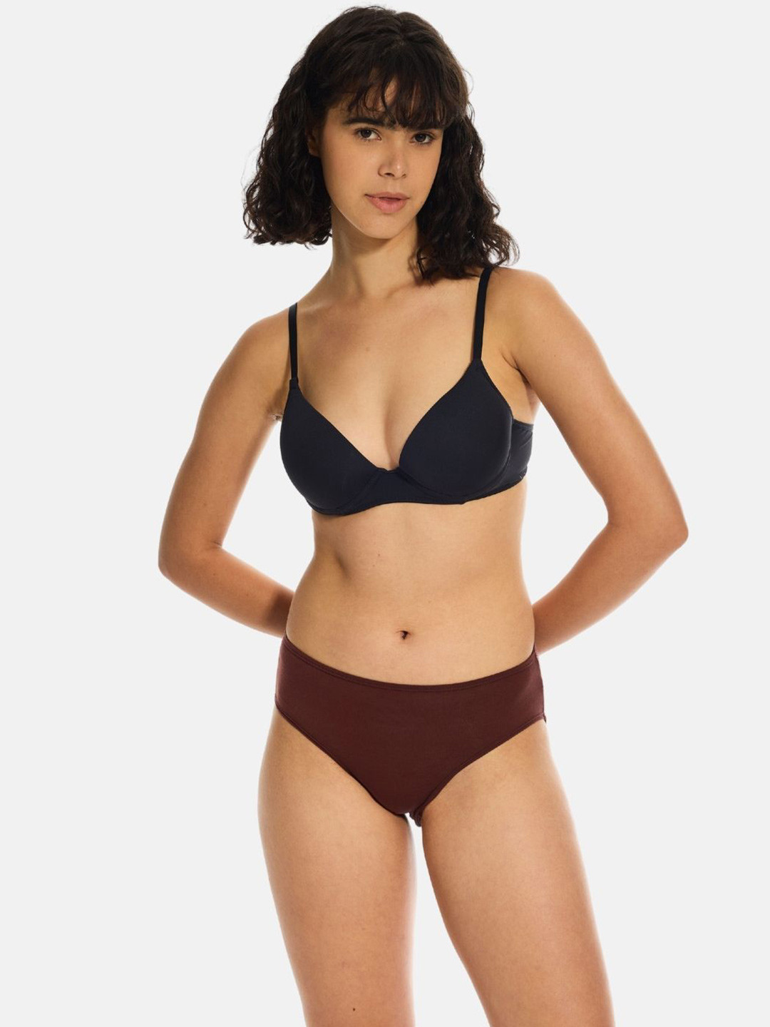 Butt-Chique Women Stretch Tencel Hipster Panty Brief Full Back Coverage Mid-Rise Brief