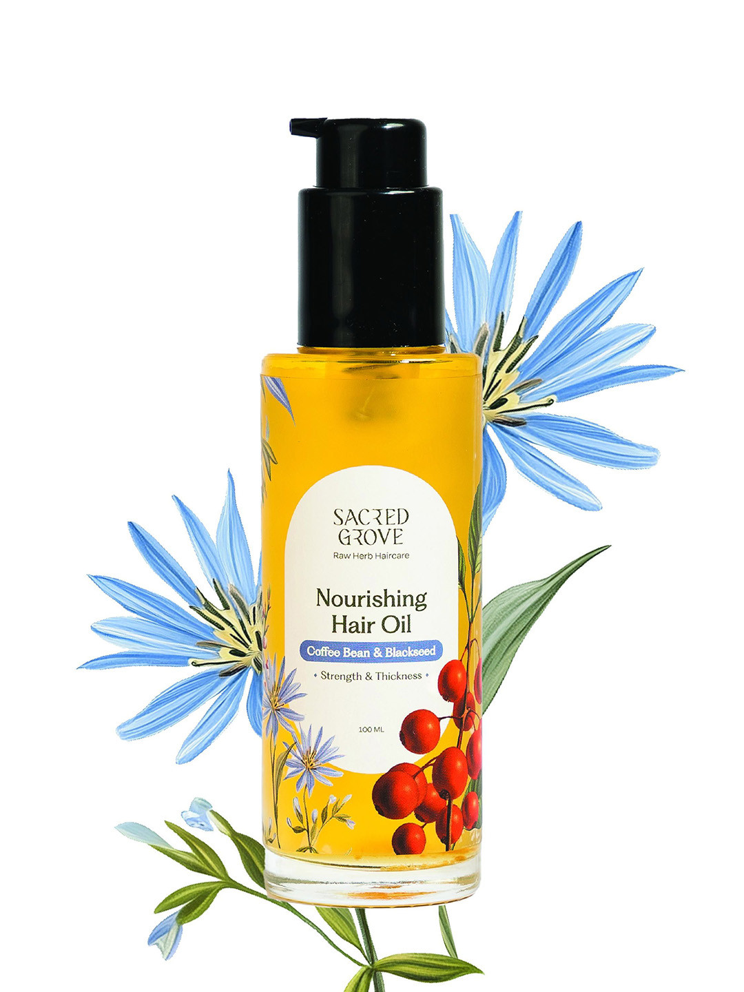 SACRED GROVE Nourishing Hair Oil With Coffee Been & Blackseed - 100 ml