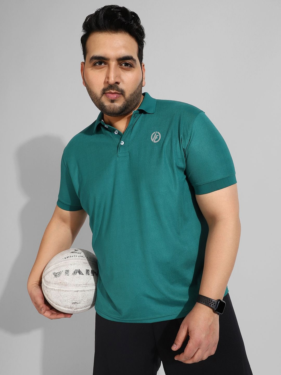 Instafab Plus Men Brand Logo Printed Polo Collar Casual T-shirt