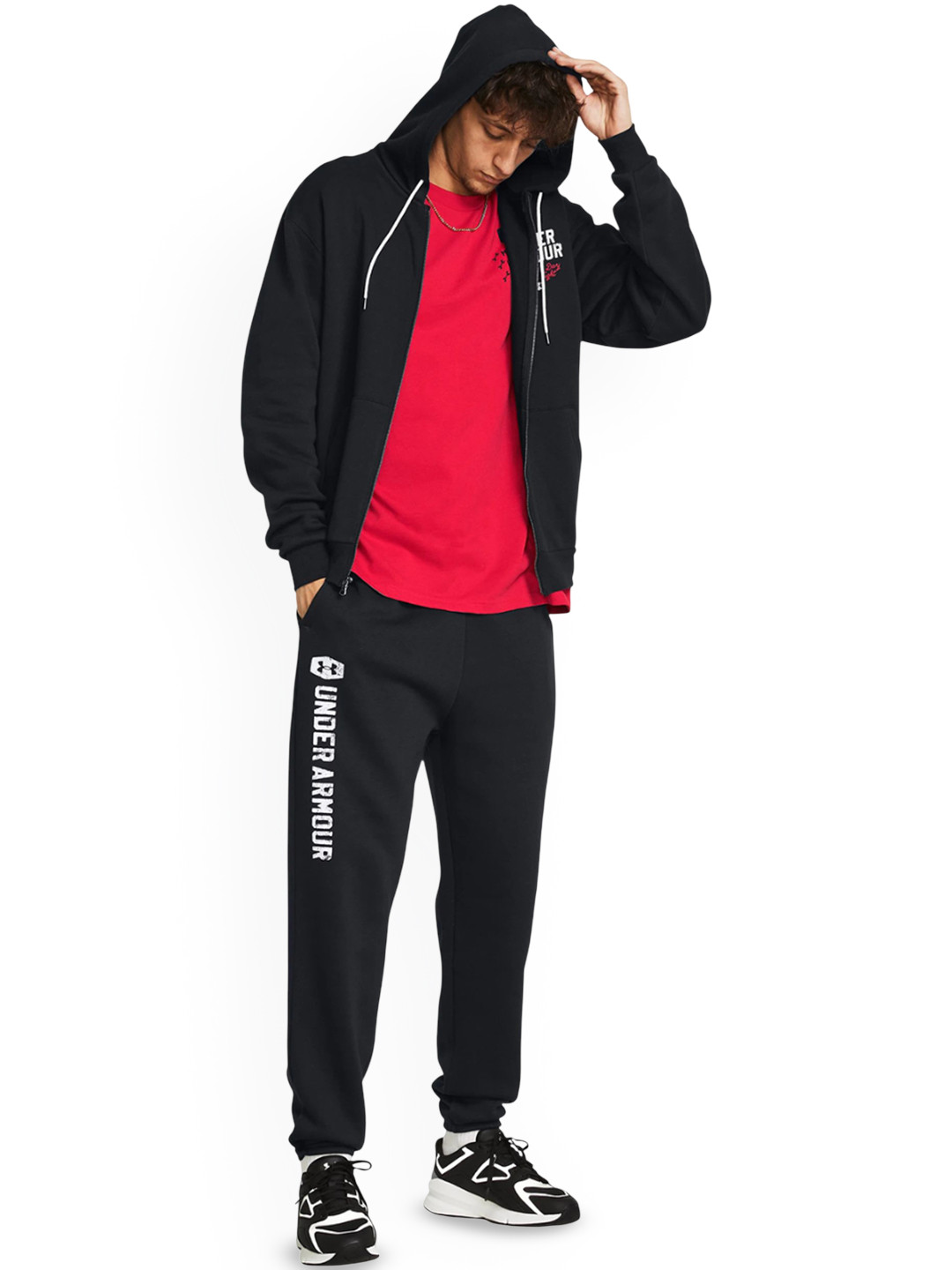 UNDER ARMOUR Icon Fleece Men Logo Printed Slim Fit Track Pants