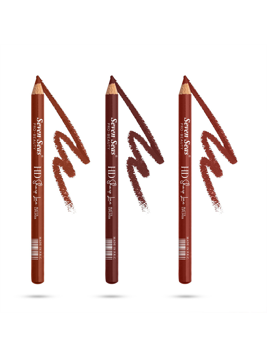 Seven Seas Set Of 3 HD Sharp Line Long Lasting Lip Liner - 3.9 g Each- Shade- 10- 11- 12