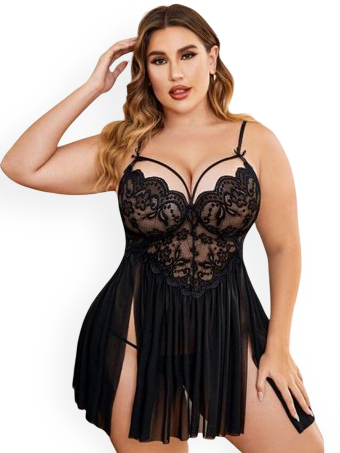 BESTIC FASHION Women Plus Size Strapless Baby Doll