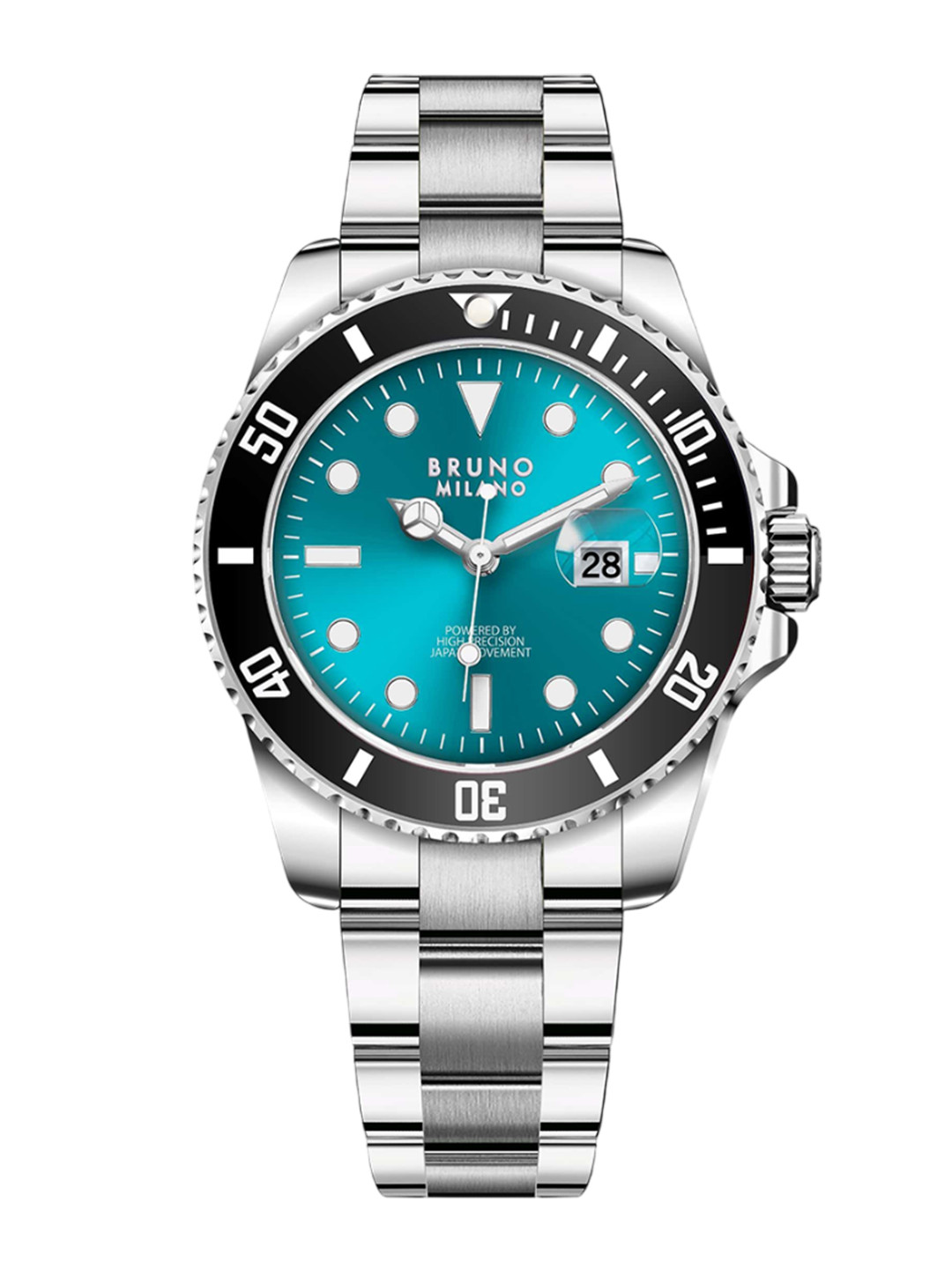 Bruno Milano Men Textured Stainless Steel Dial Bracelet Style Straps Analogue Watch BM1002-04