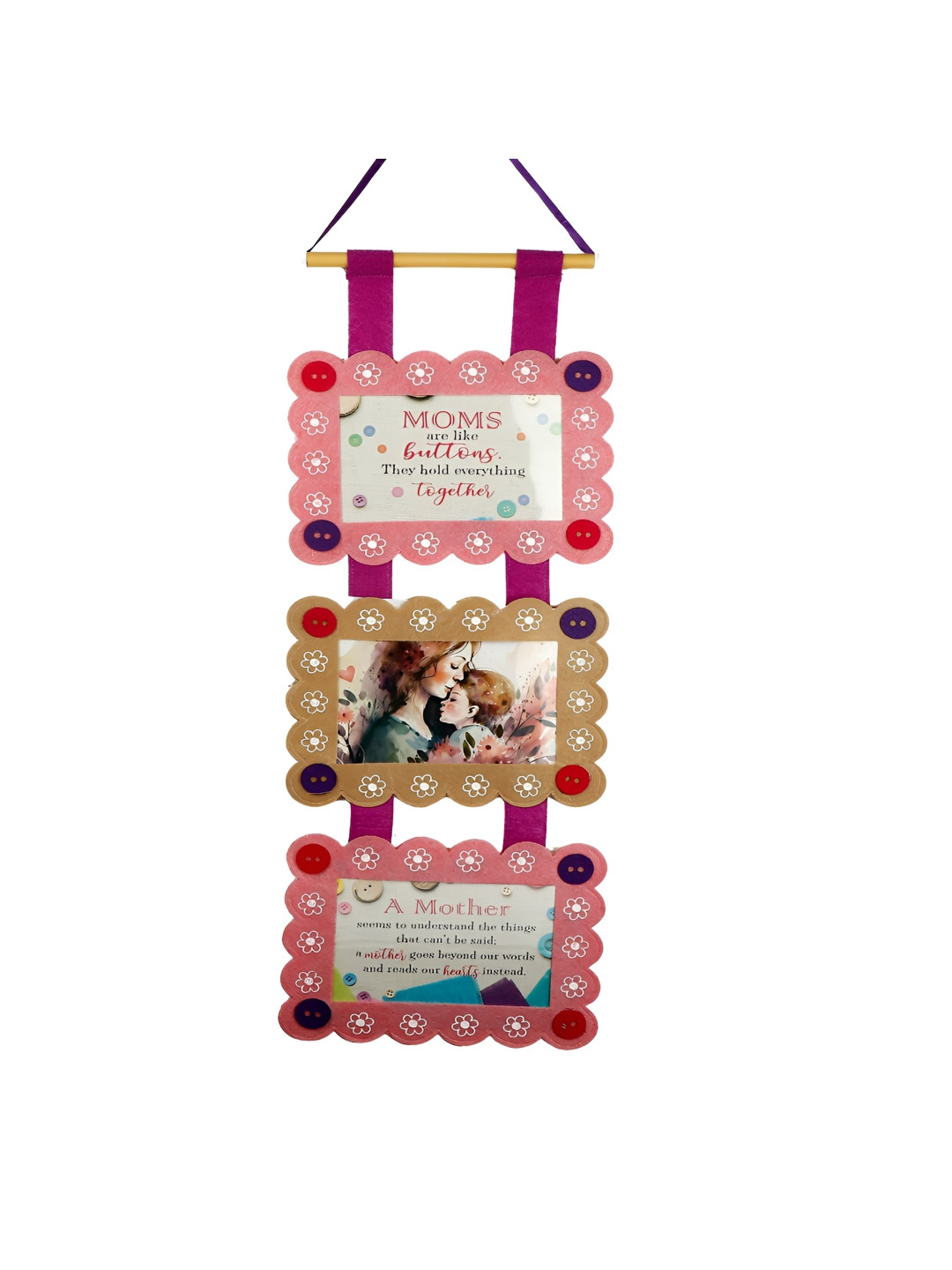 Archies Pink & Yellow You Are The Best Mother Wall Hanging Photo Frame