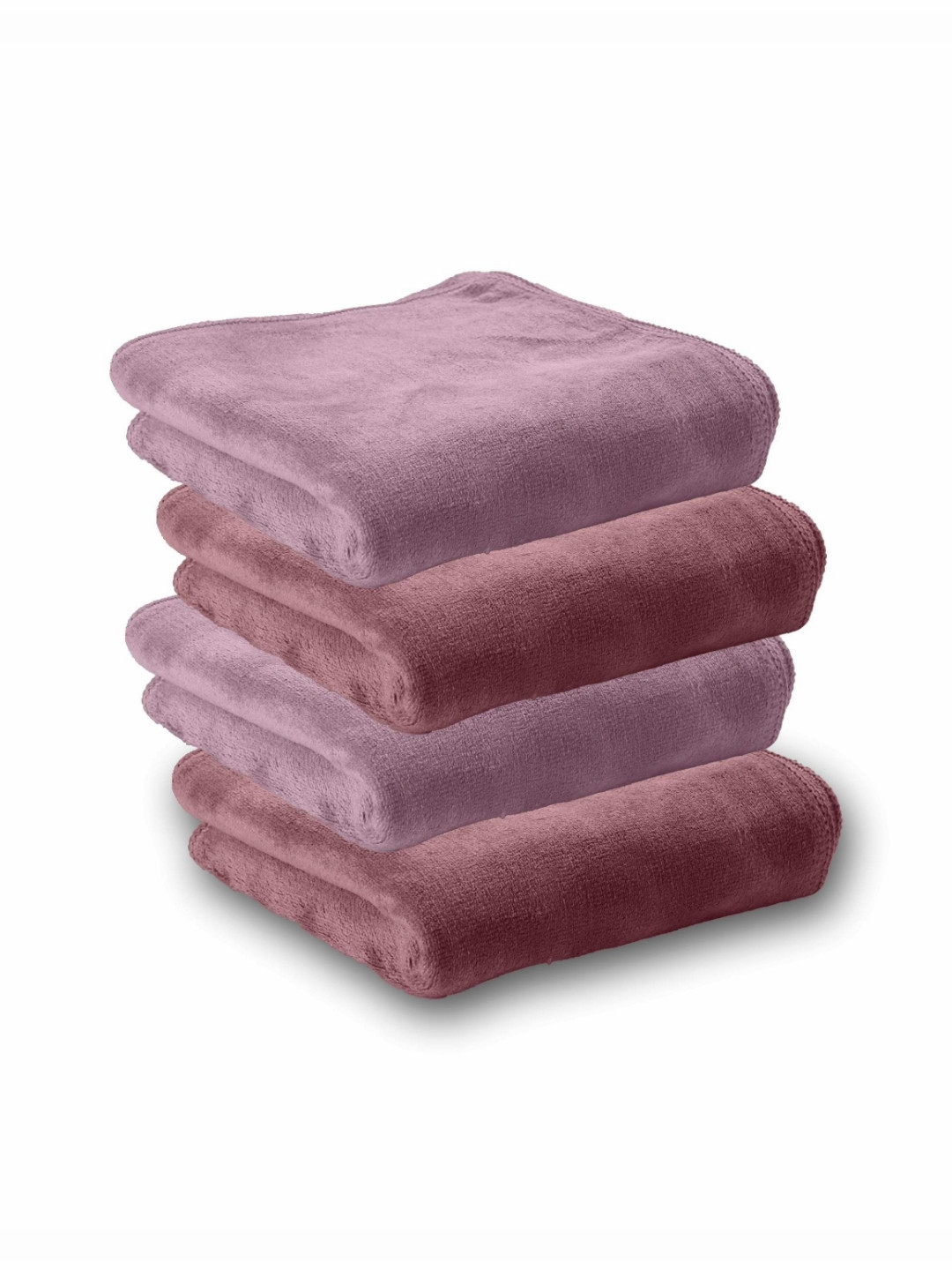 HOUSSE Pink & Mauve 4 Pieces Microfiber 450 GSM Face Towels