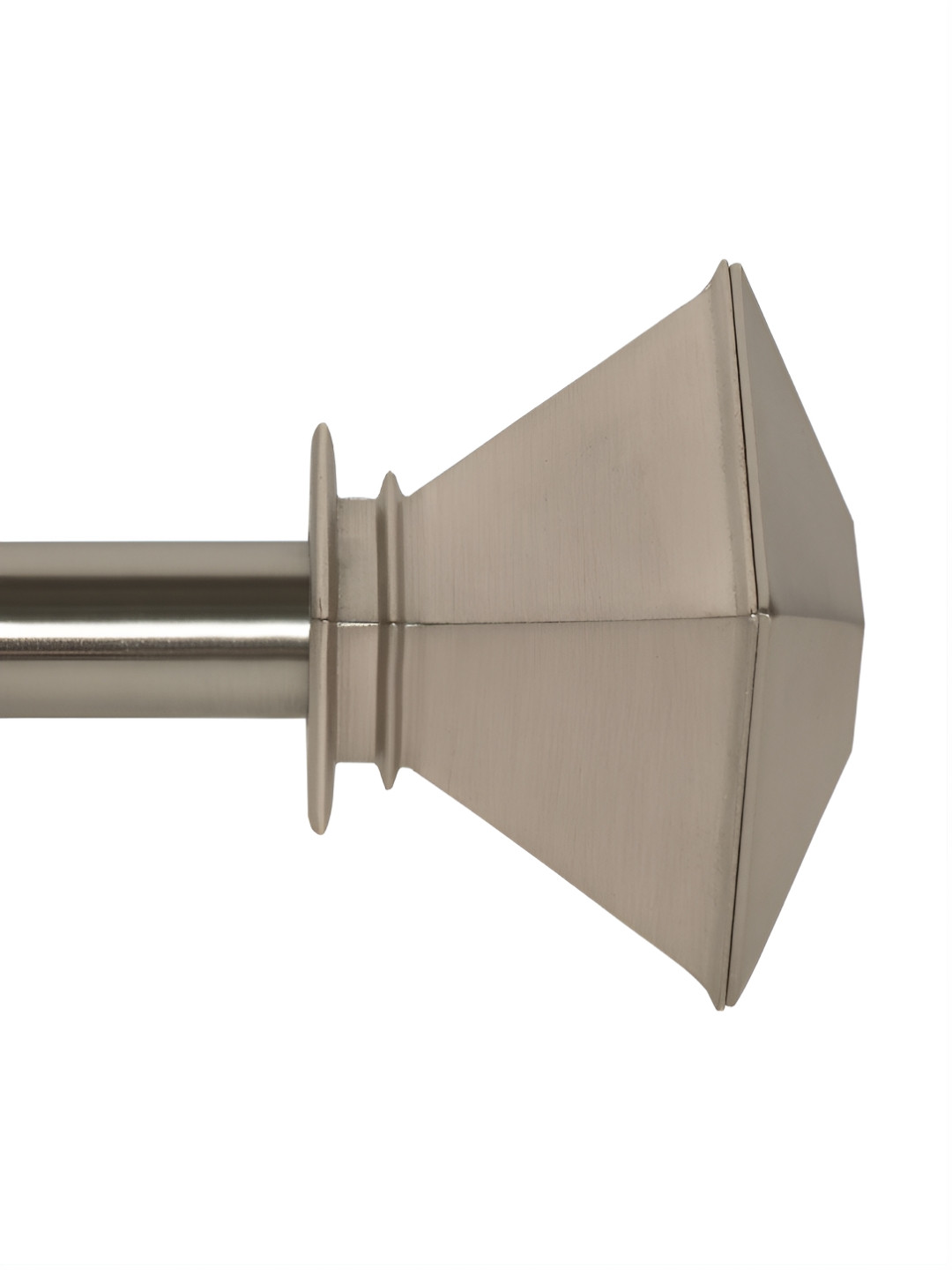 Deco Window Grey Glossy Finish Adjustable Iron Curtain Rod With Brackets