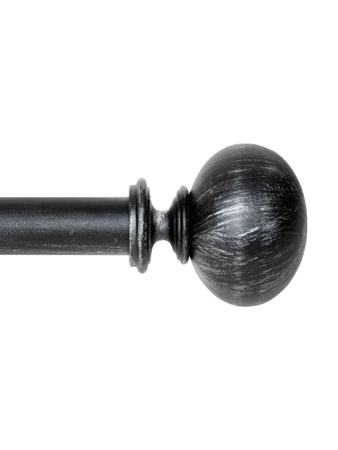 Deco Window Black Matte Finish Adjustable Iron Curtain Rod With Brackets