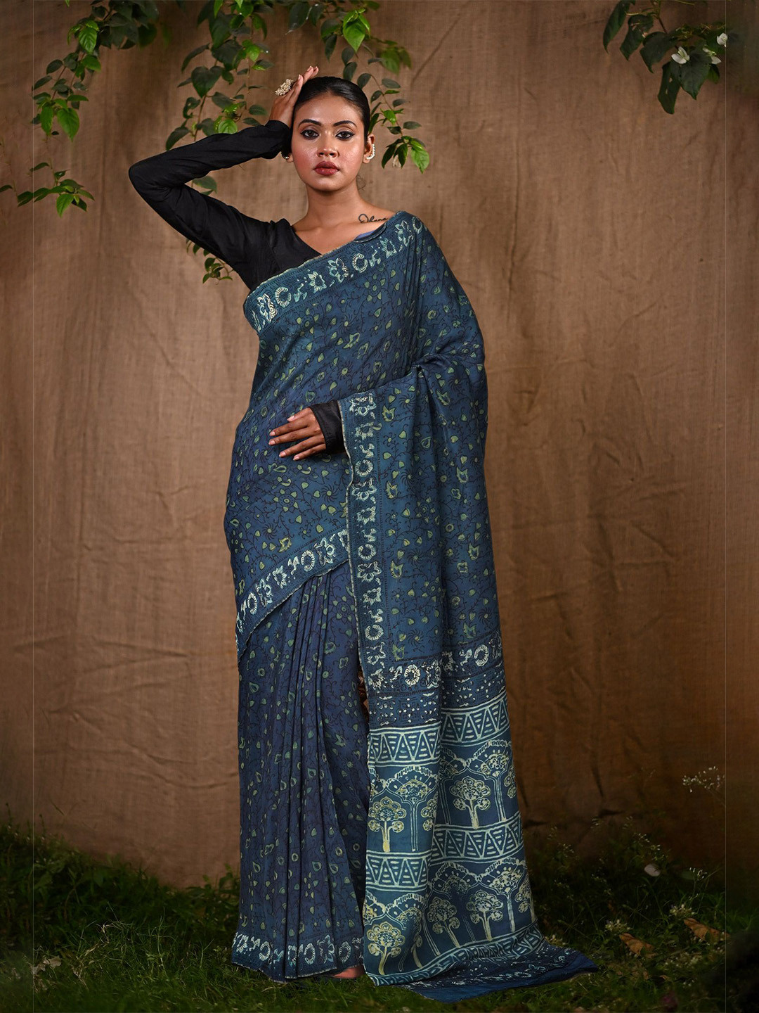 Unnati Silks Dabu Printed Art Silk Saree