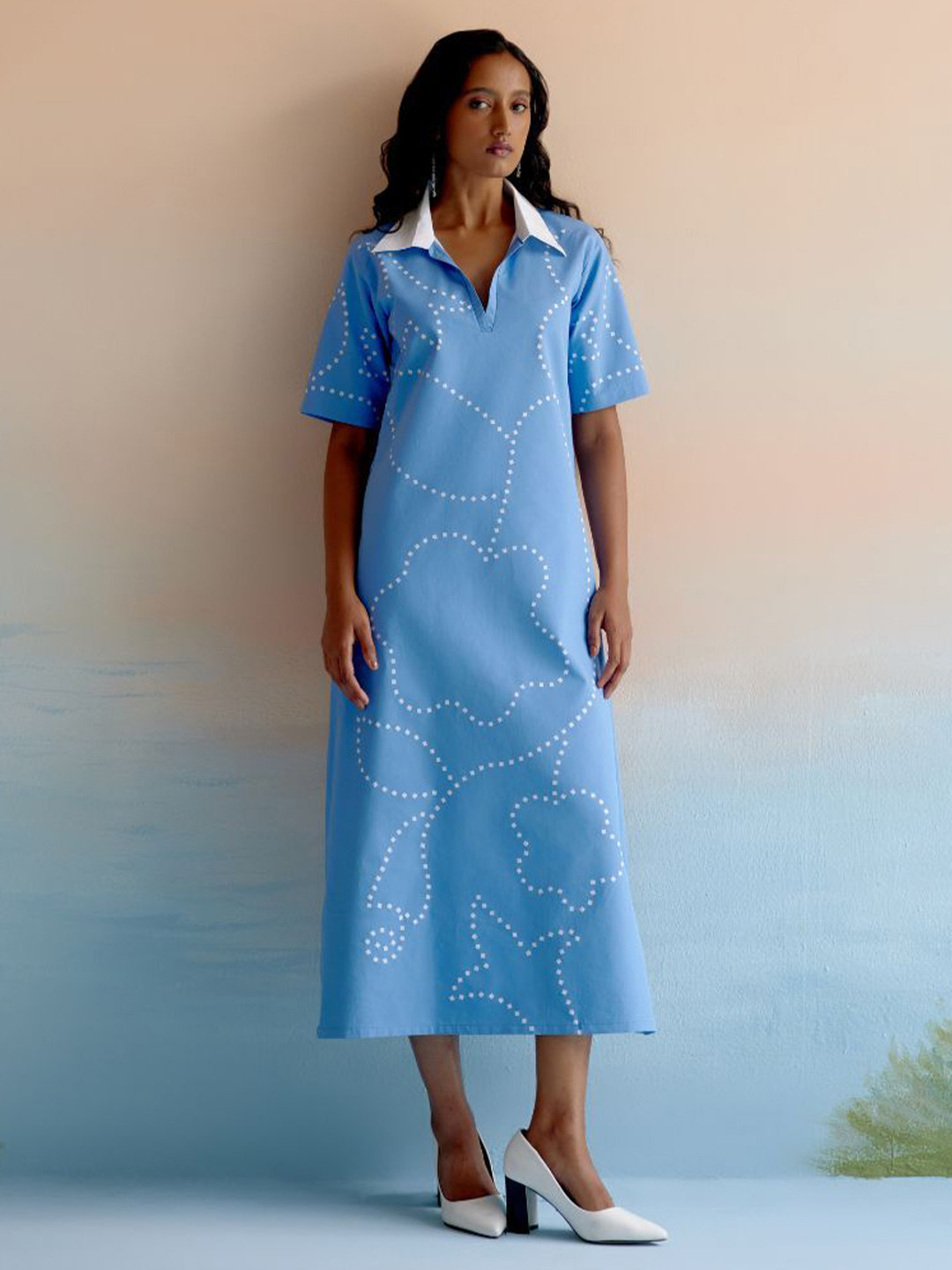 ECHO STUDIO Women Graphics Printed Crepe Dress