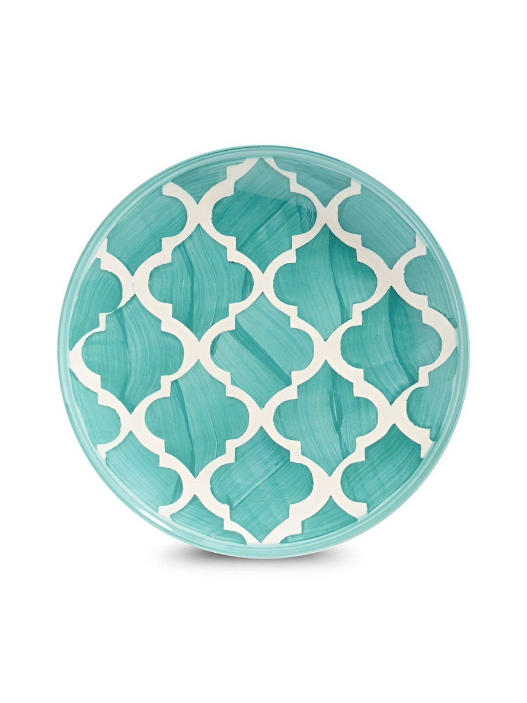 YELONA Green And Cream Ceramic Dishwasher and Microwave Safe Round Plates