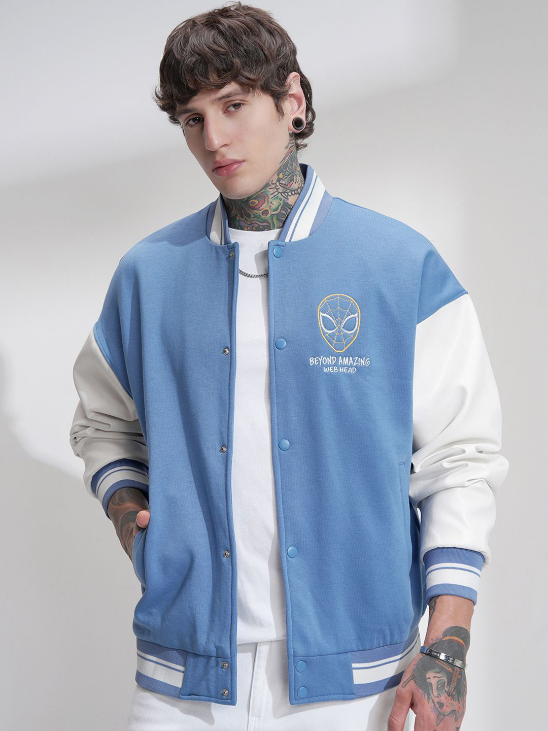 HIGHLANDER Marvel Spider-Man Men Oversized Varsity Jacket
